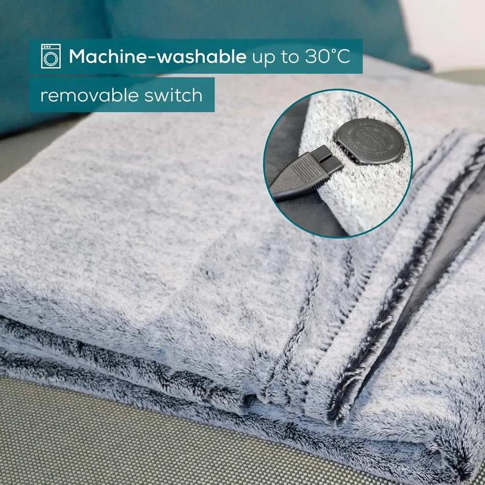Beurer HD 75 Grey Eco Friendly Green Planet Heated Overblanket - 180x130cm