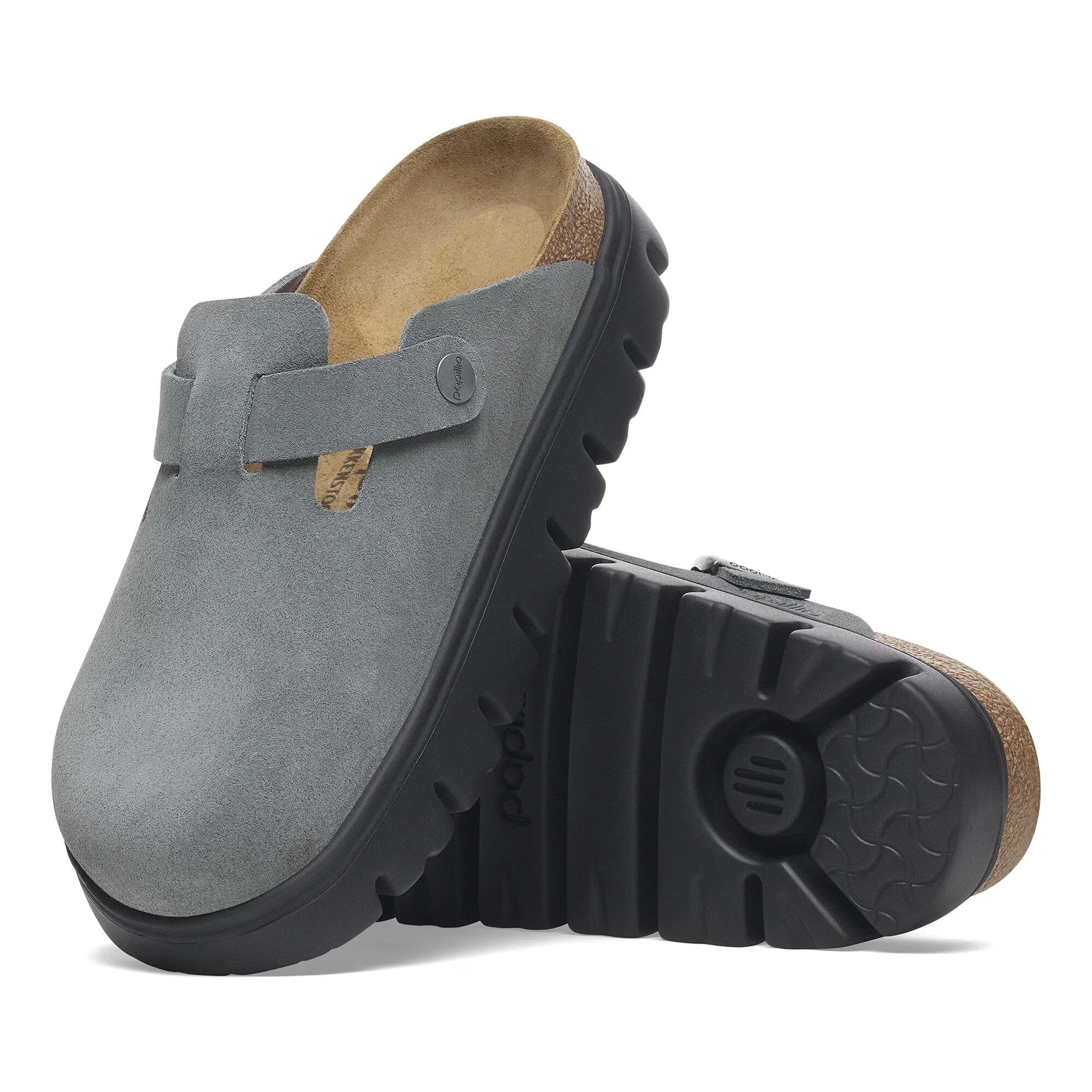 Birkenstock - Boston Chunky - Basalt Grey Suede