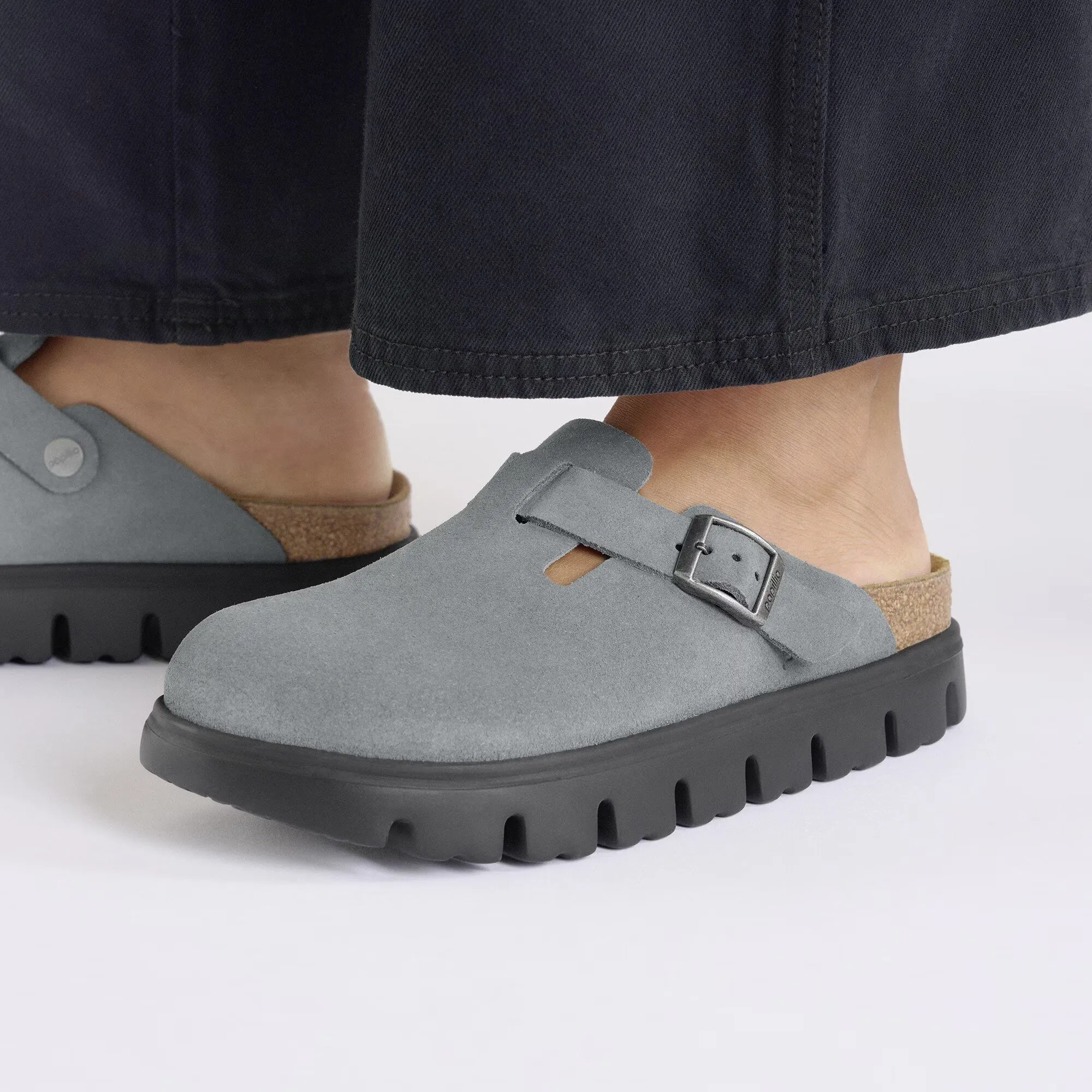 Birkenstock - Boston Chunky - Basalt Grey Suede