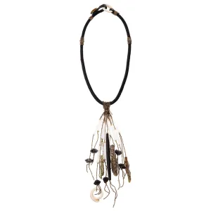 Black Leather Rope with Waterfall