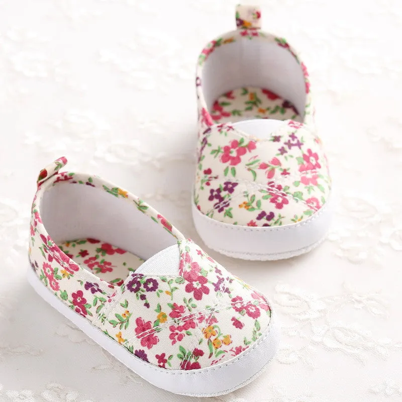 born Baby Girls Flower Shoes Toddler Soft Bottom Kids Crib First Walkers Shoes