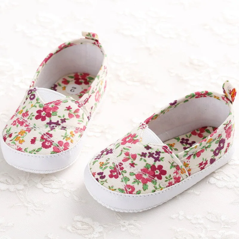born Baby Girls Flower Shoes Toddler Soft Bottom Kids Crib First Walkers Shoes