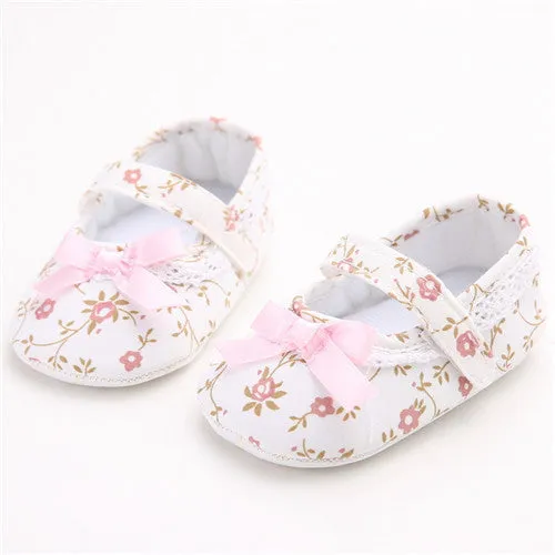 born Baby Girls Flower Shoes Toddler Soft Bottom Kids Crib First Walkers Shoes