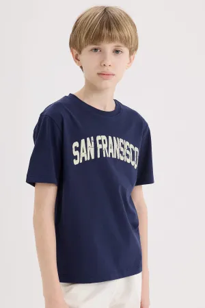 Boy Regular Fit Crew Neck Printed Short Sleeve T-Shirt