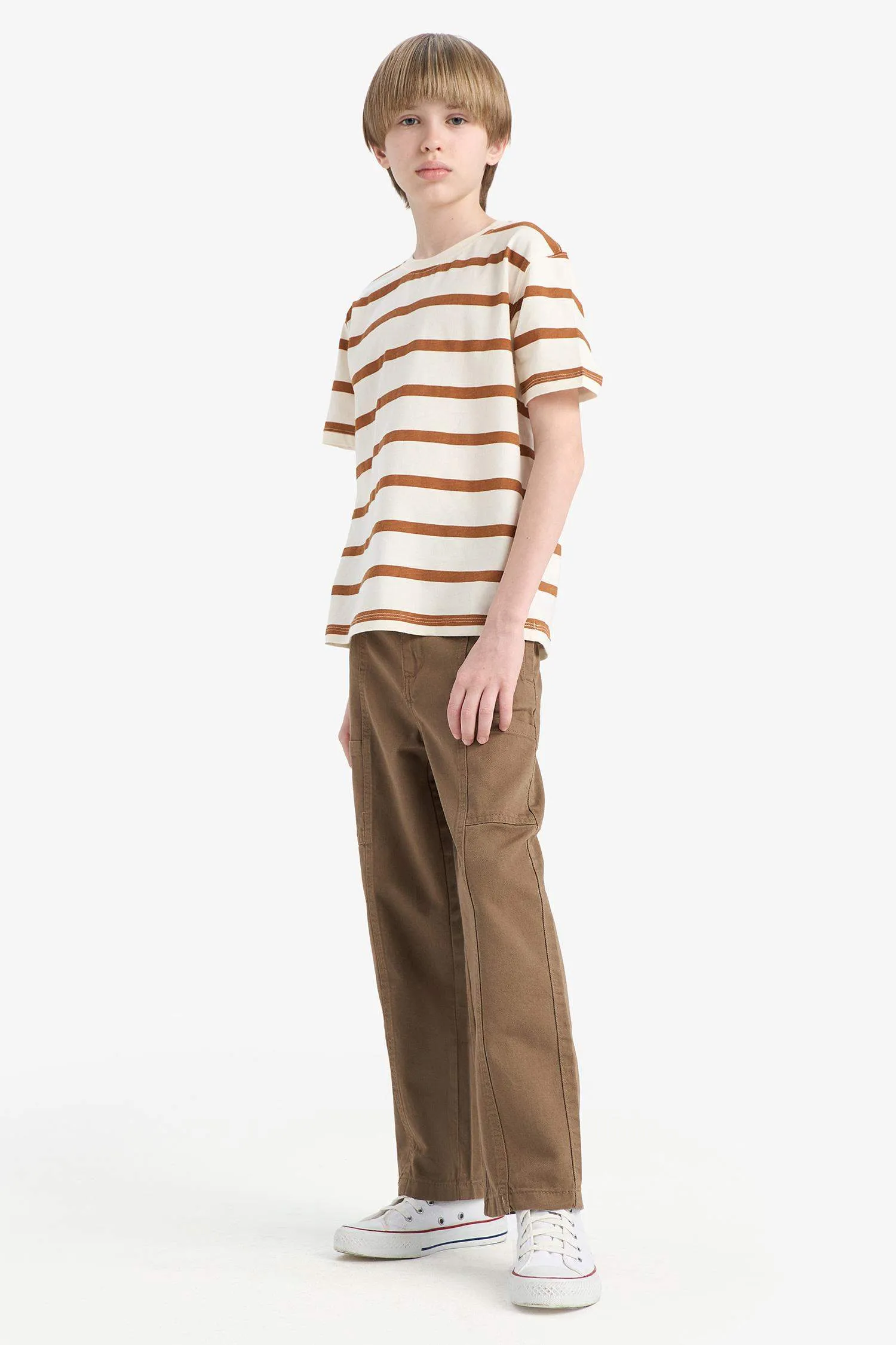 Boys Loose Fit Waist Rubber Twill Pants
