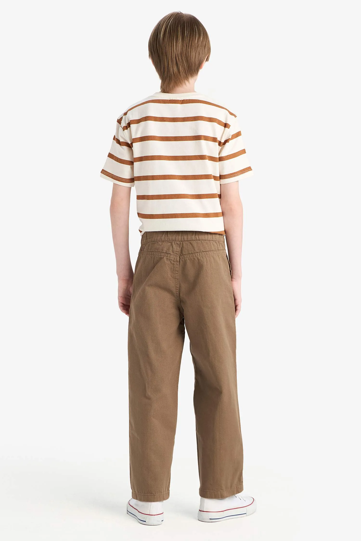 Boys Loose Fit Waist Rubber Twill Pants
