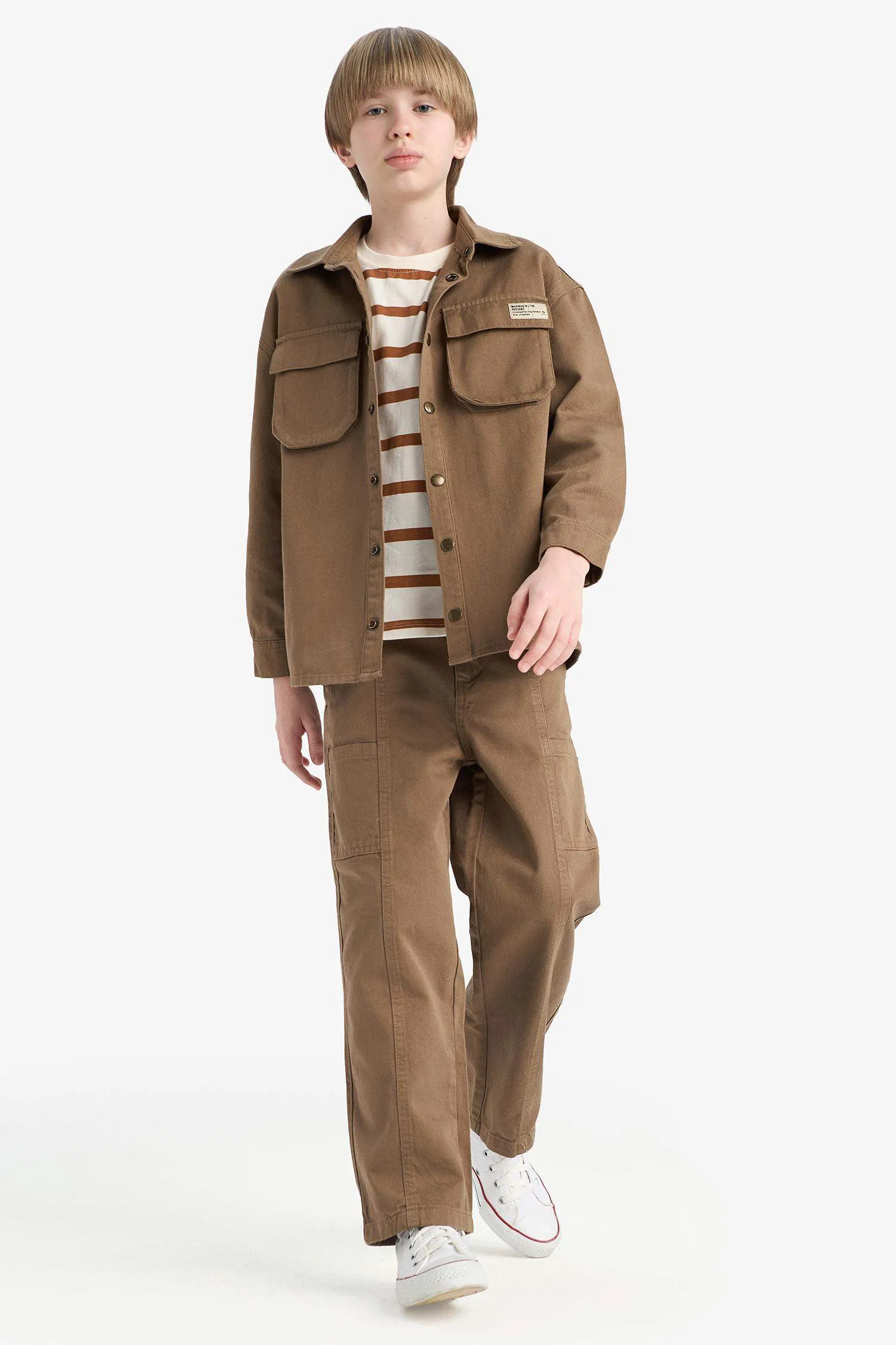Boys Loose Fit Waist Rubber Twill Pants