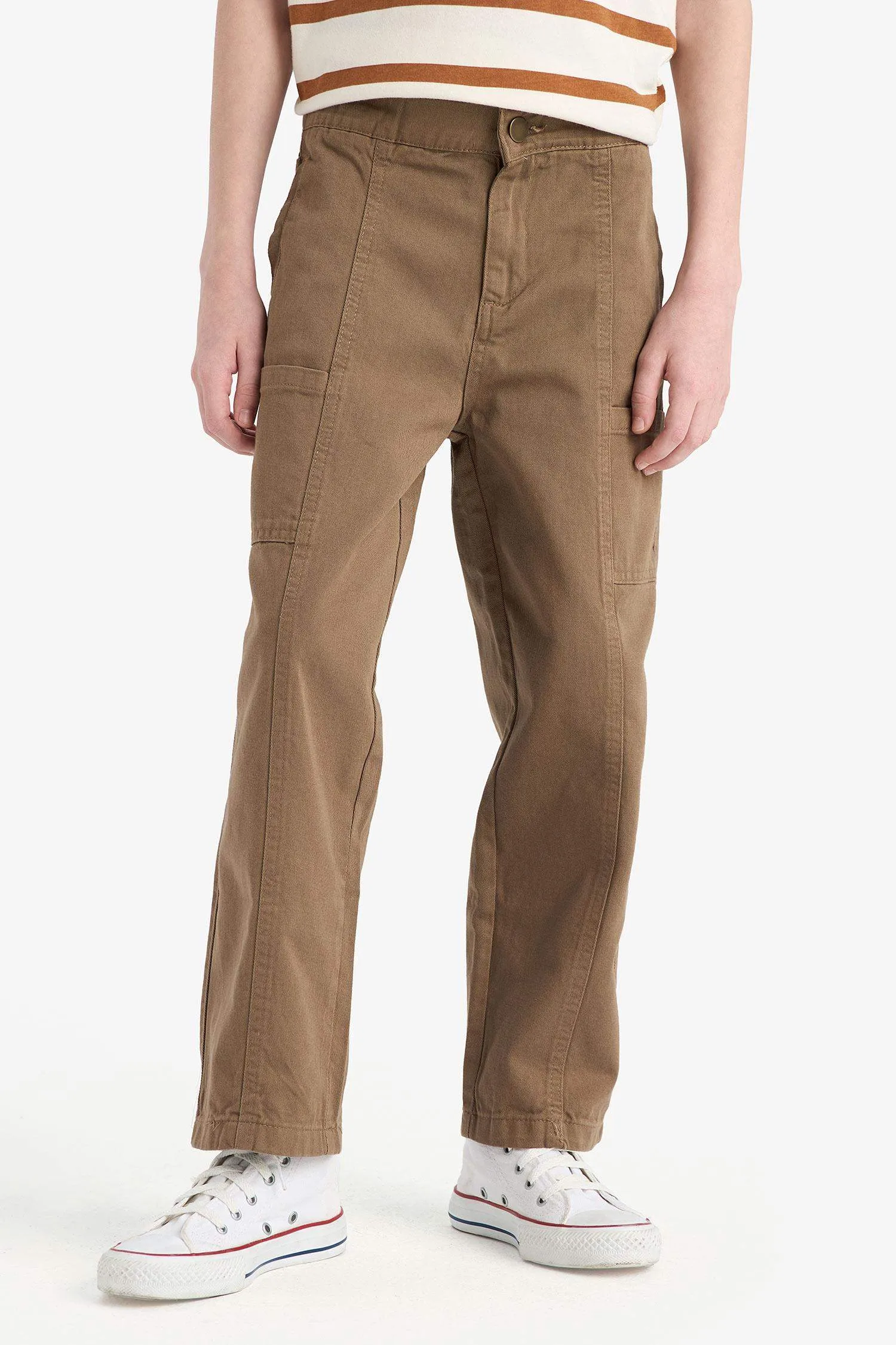 Boys Loose Fit Waist Rubber Twill Pants