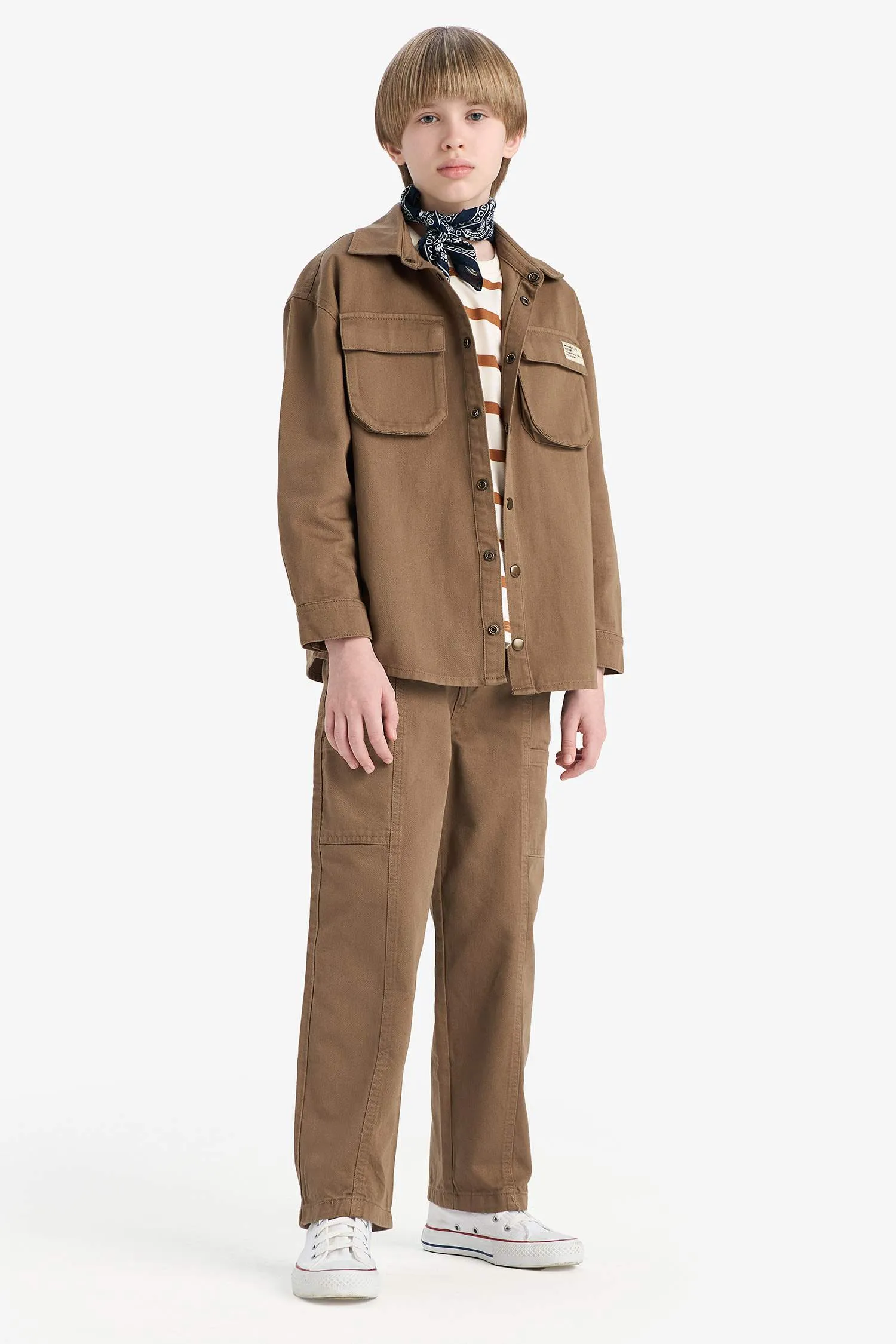 Boys Loose Fit Waist Rubber Twill Pants