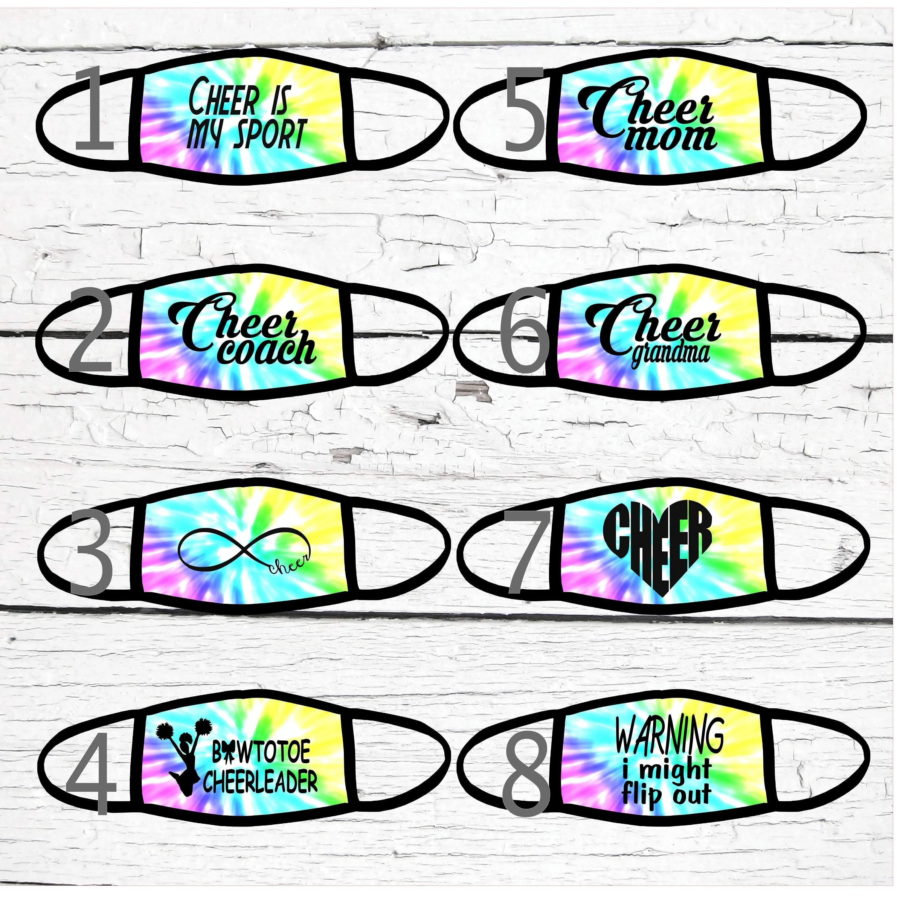 Cheer Face Mask / Cheer Coach Mask / Cheer Mom Mask / Face Mask for Cheerleaders / Bow to Toe Cheerleader / Cheer Mask