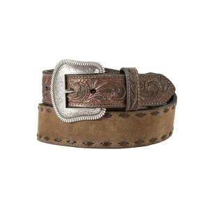 CLN210000308-34 Belt Mens Roughout Leather w/Buckstitch