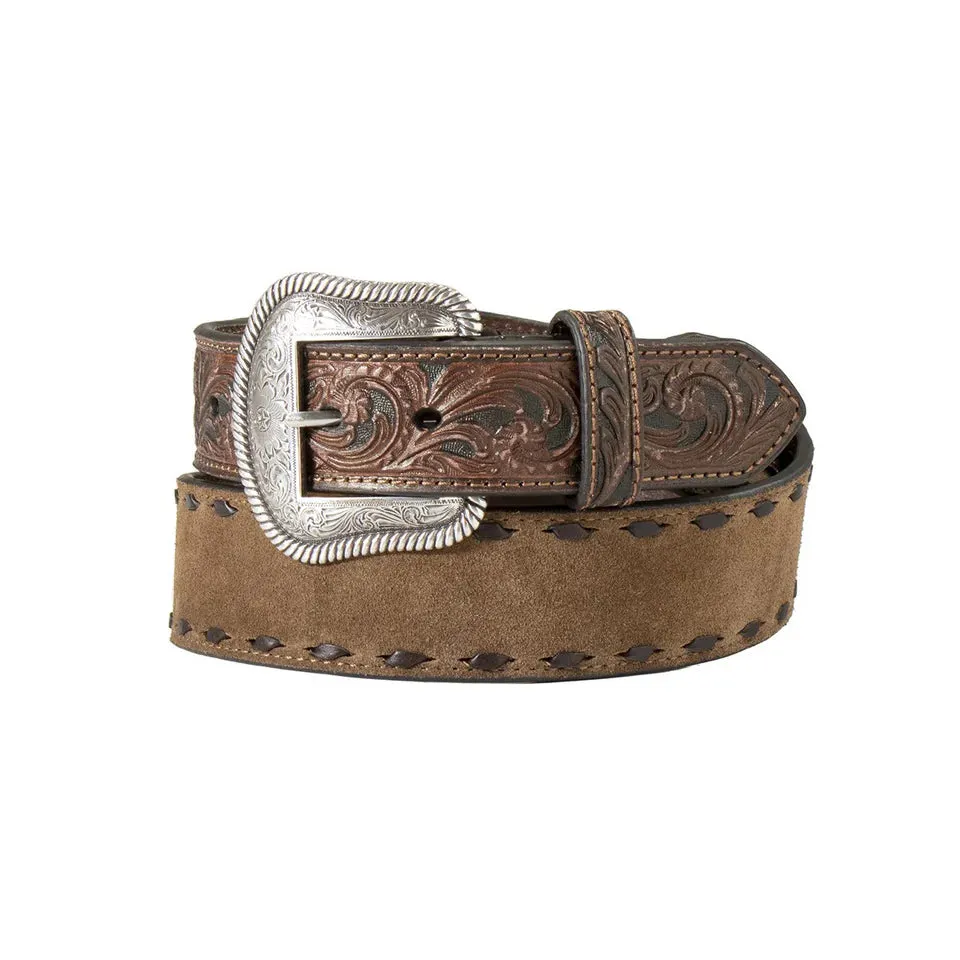 CLN210000308-34 Belt Mens Roughout Leather w/Buckstitch