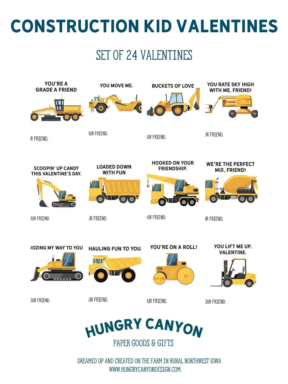 Construction Kid Valentines