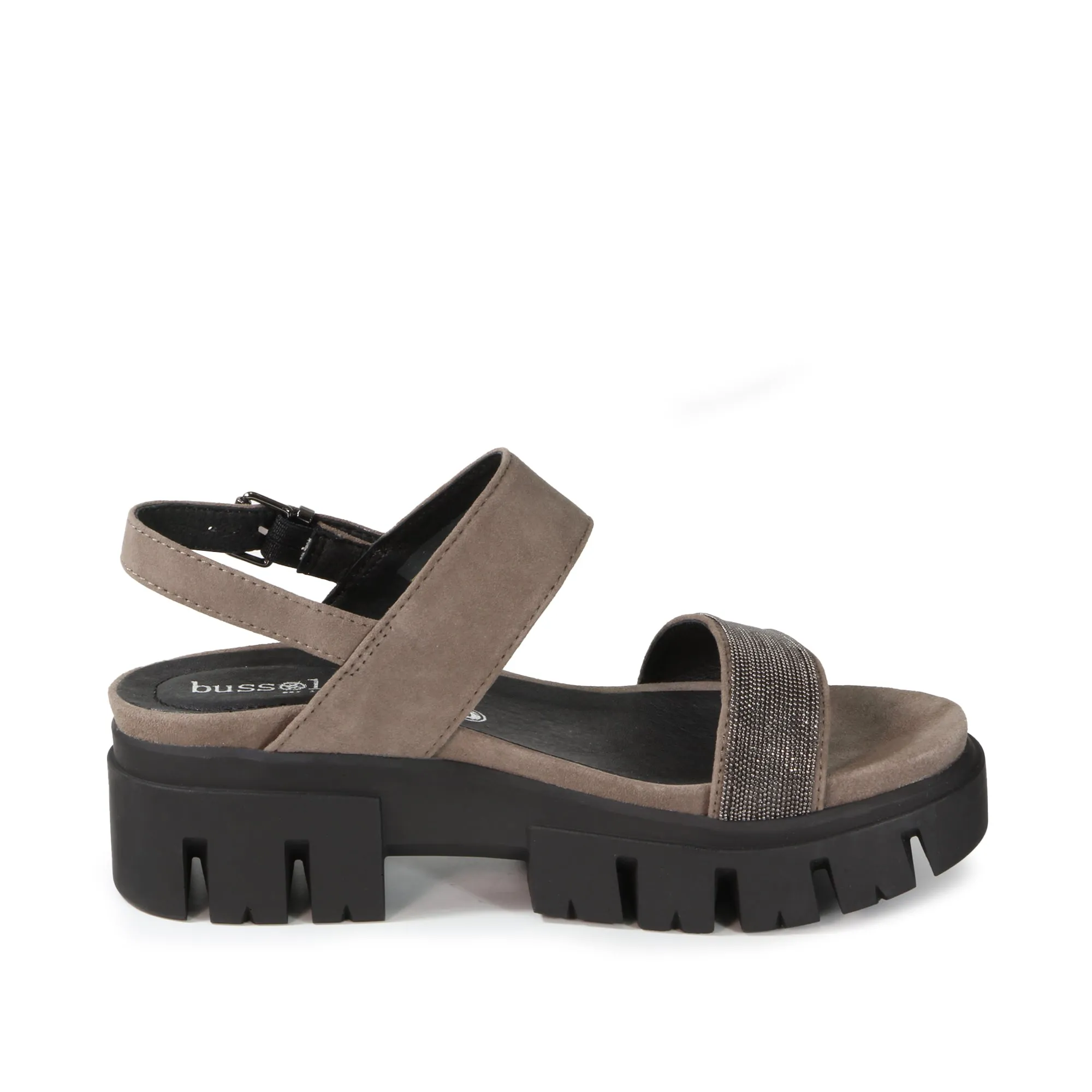 Corvara Glitter Platform Sandals (Taupe)