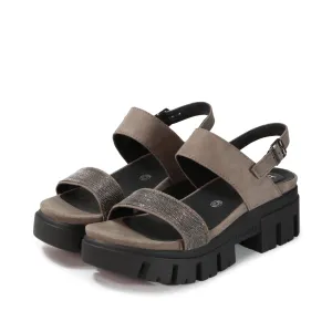 Corvara Glitter Platform Sandals (Taupe)