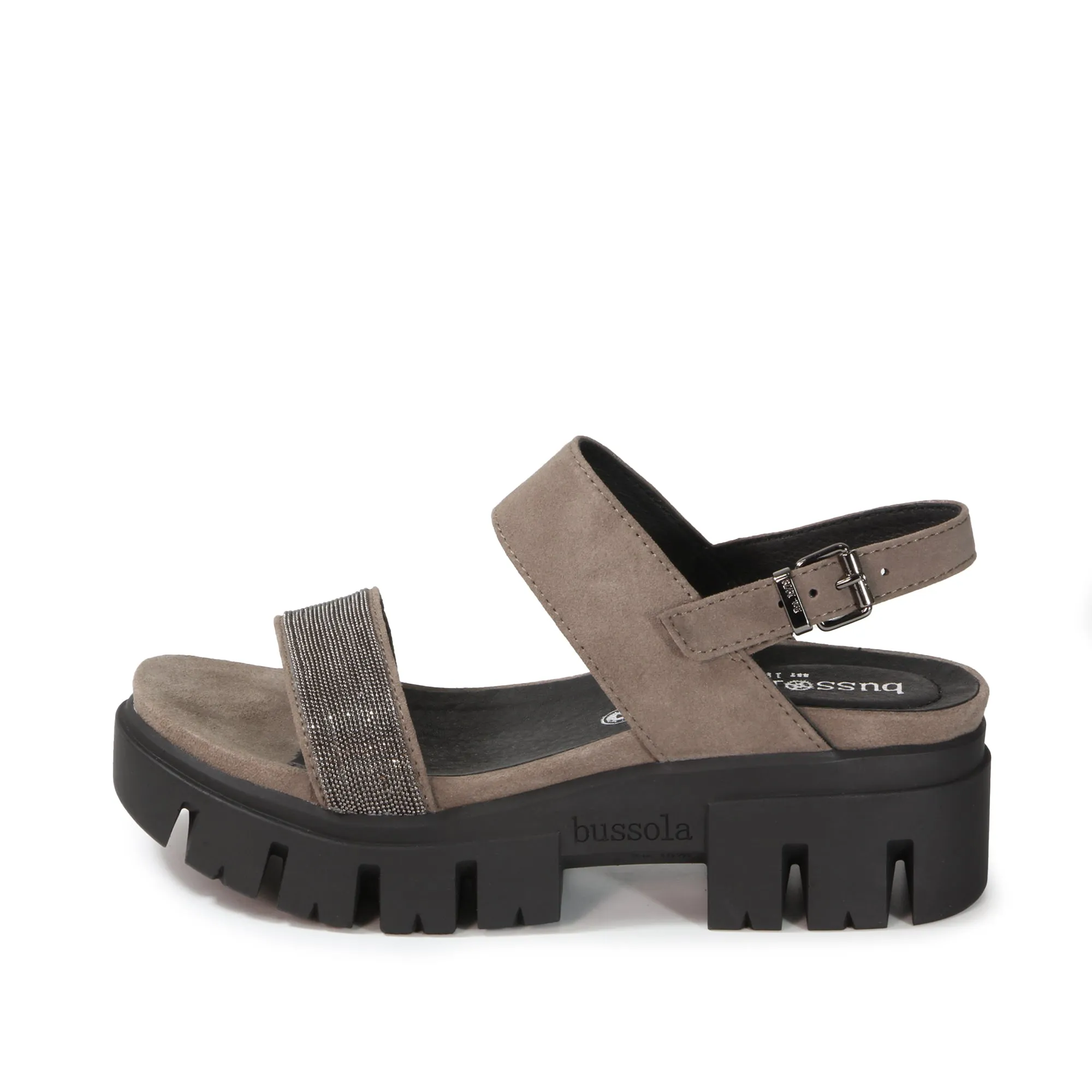 Corvara Glitter Platform Sandals (Taupe)