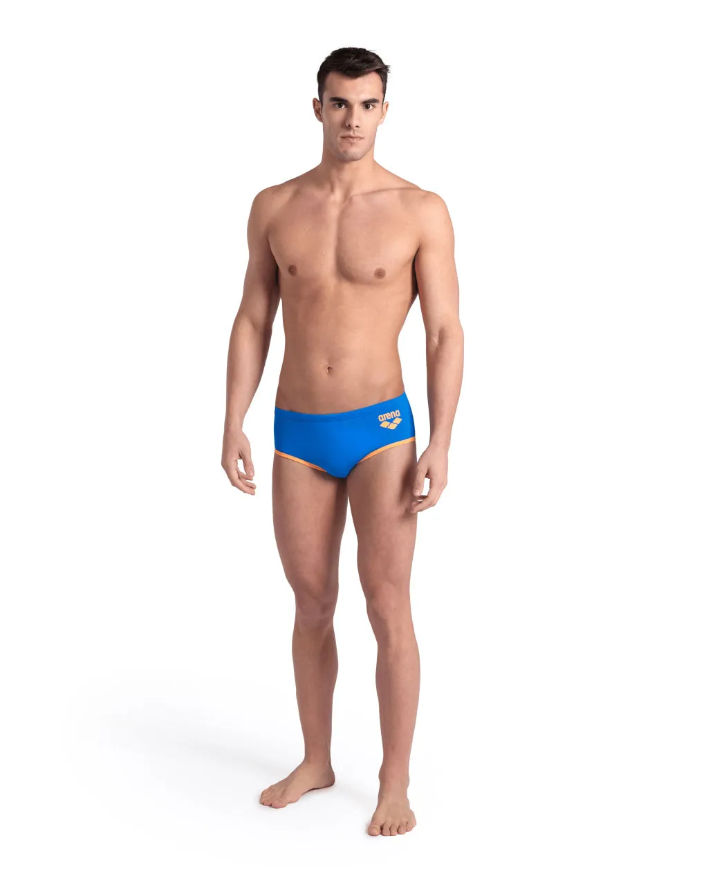 COSTUME ARENA UOMO ALTO NUOTO PISCINA SWIM BRIEFS BIG LOGO TRUNK AZZURRO