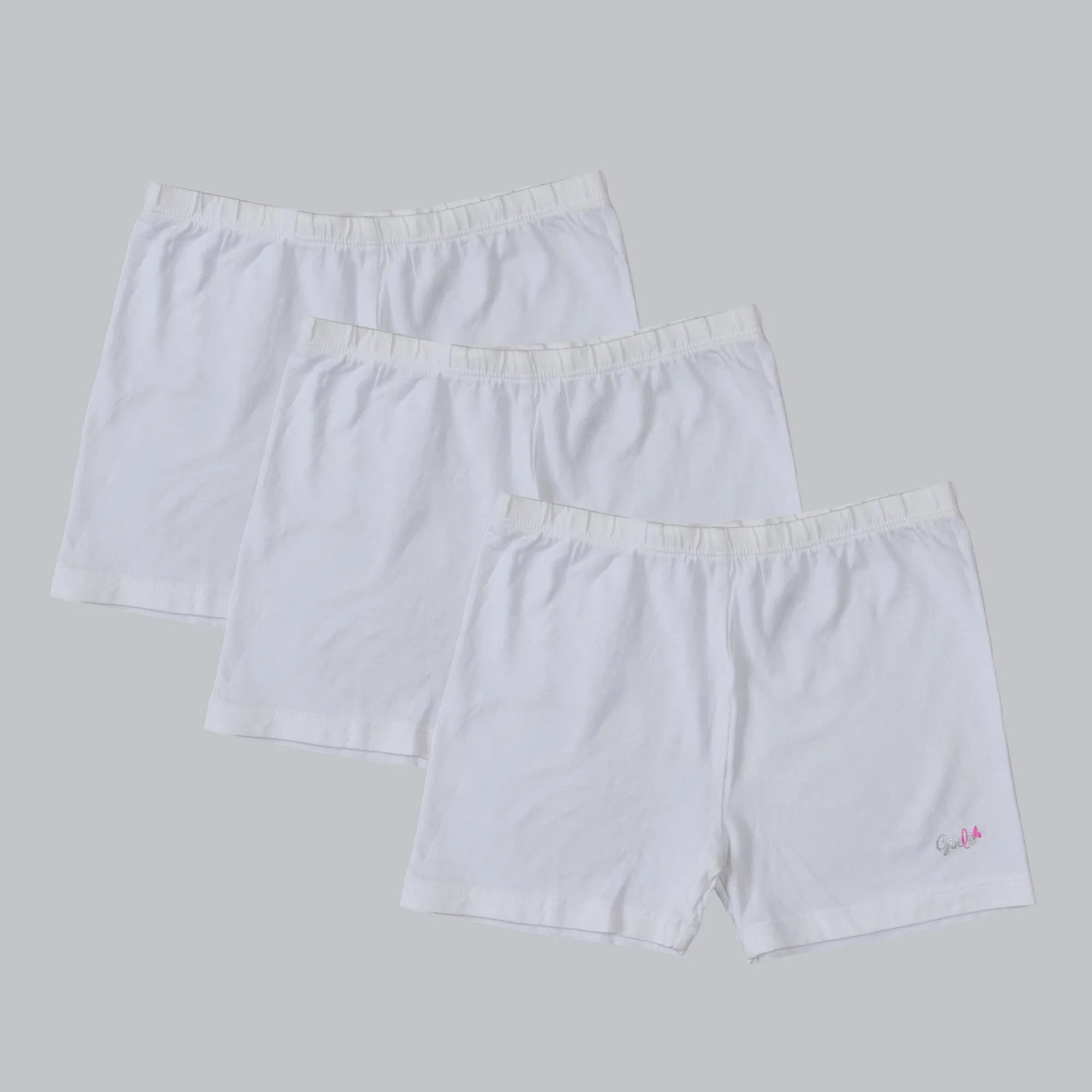 Cotton Spandex Mid Thigh Length Solid Cycling Shorts for Girls (Pack of 3)