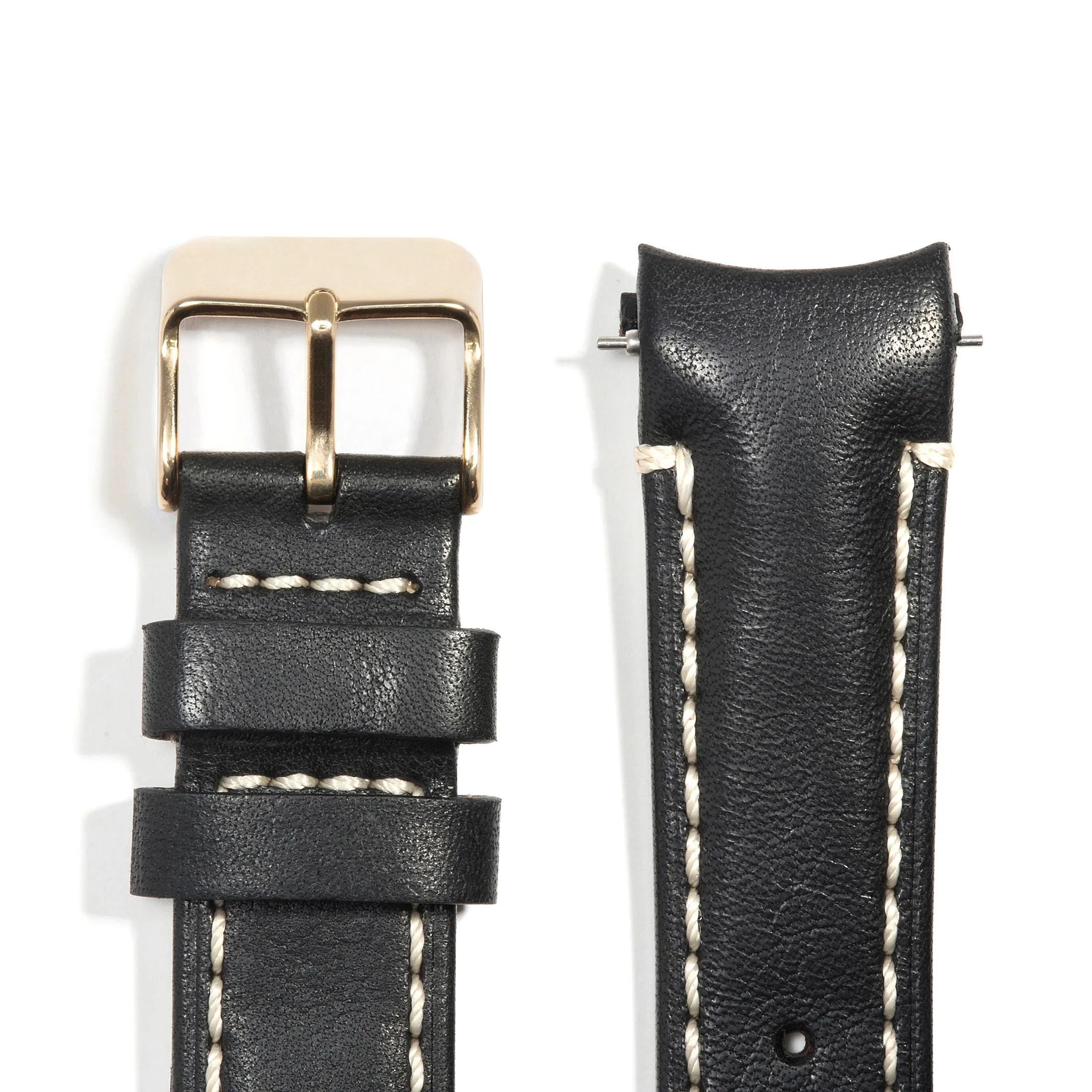Curved End Leather Strap for Rolex Datejust (5 Digit Reference) with Tang Buckle