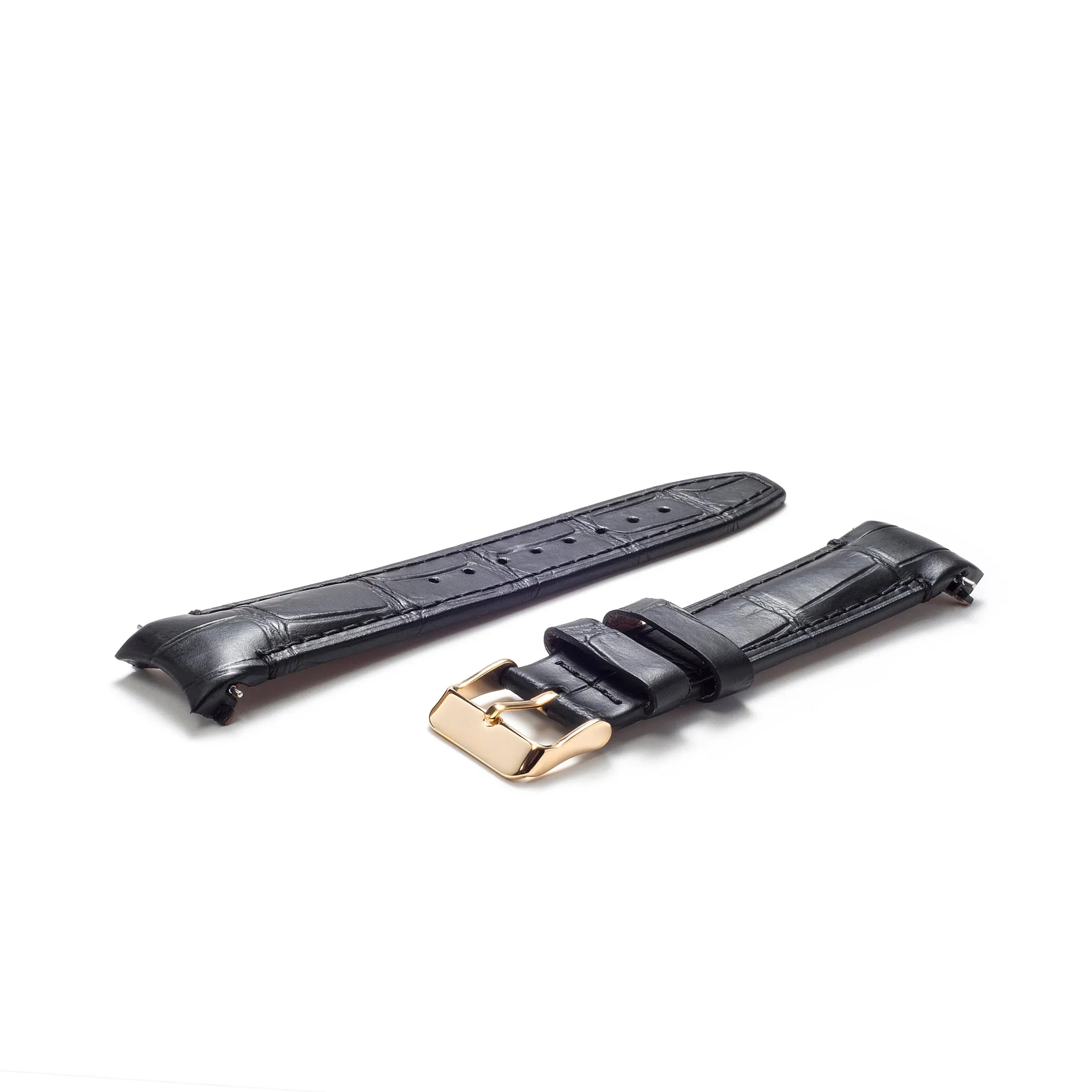 Curved End Leather Strap for Rolex Datejust (5 Digit Reference) with Tang Buckle