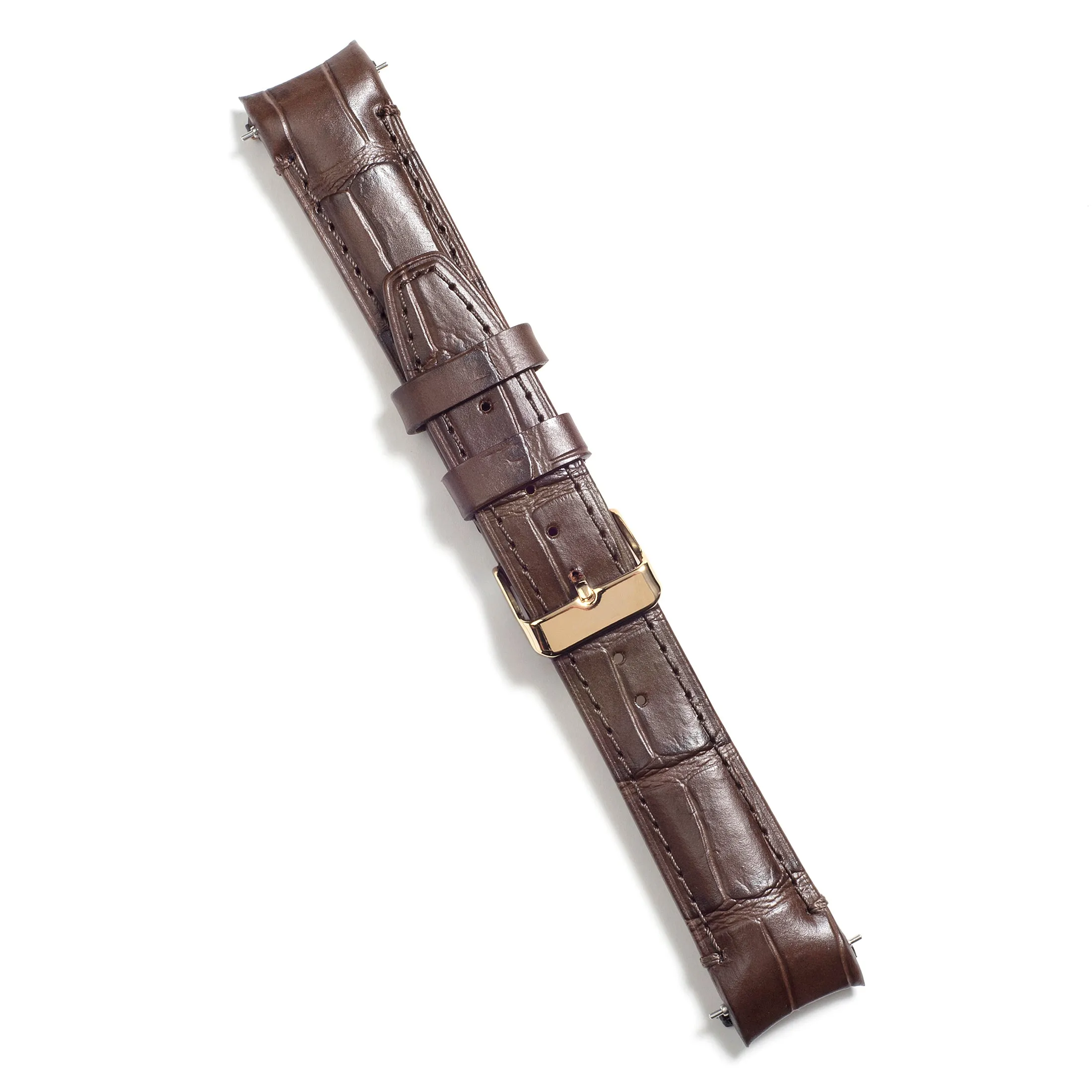 Curved End Leather Strap for Rolex Datejust (5 Digit Reference) with Tang Buckle