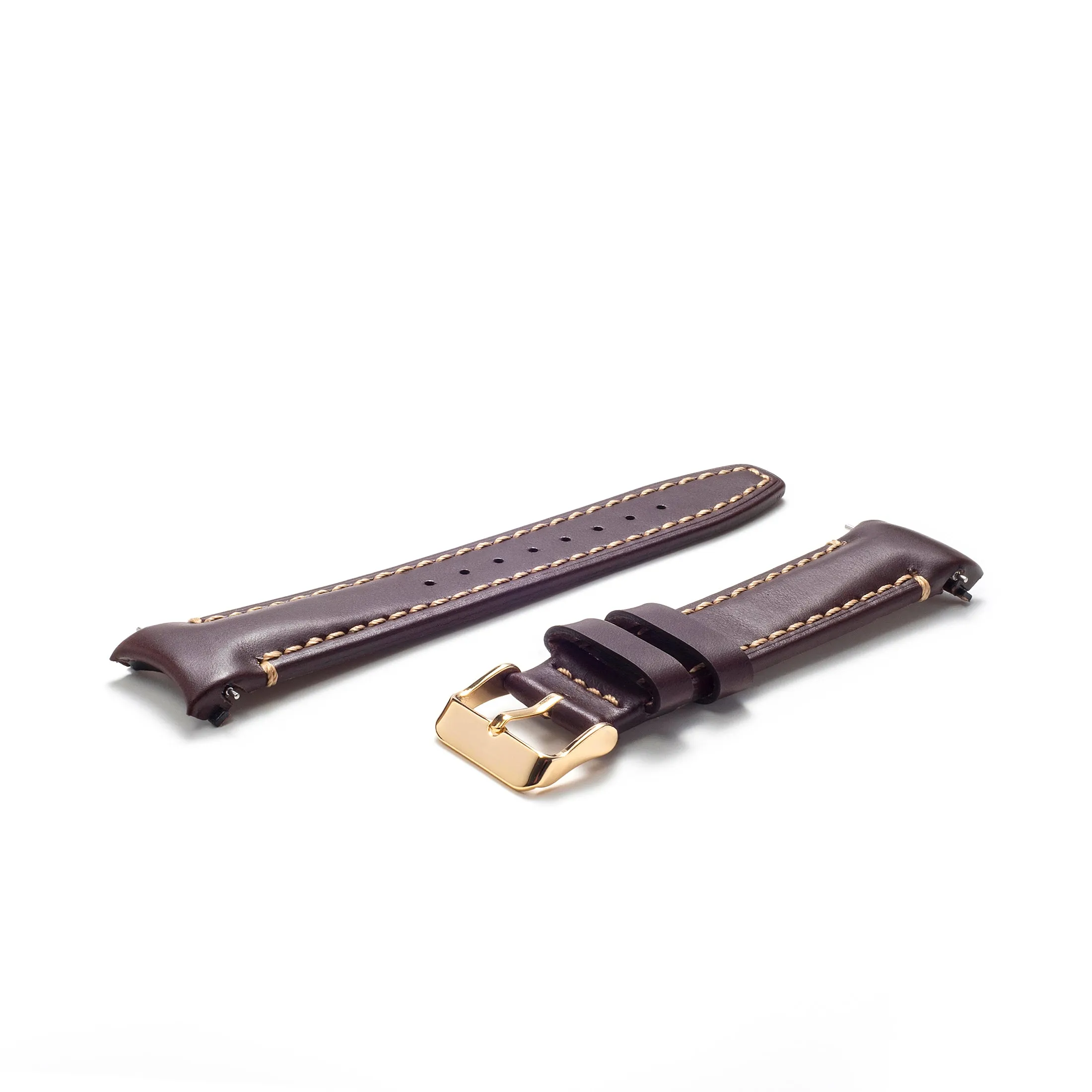 Curved End Leather Strap for Rolex Datejust (5 Digit Reference) with Tang Buckle
