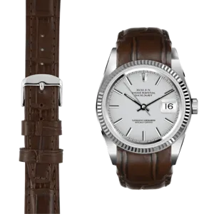 Curved End Leather Strap for Rolex Datejust (5 Digit Reference) with Tang Buckle