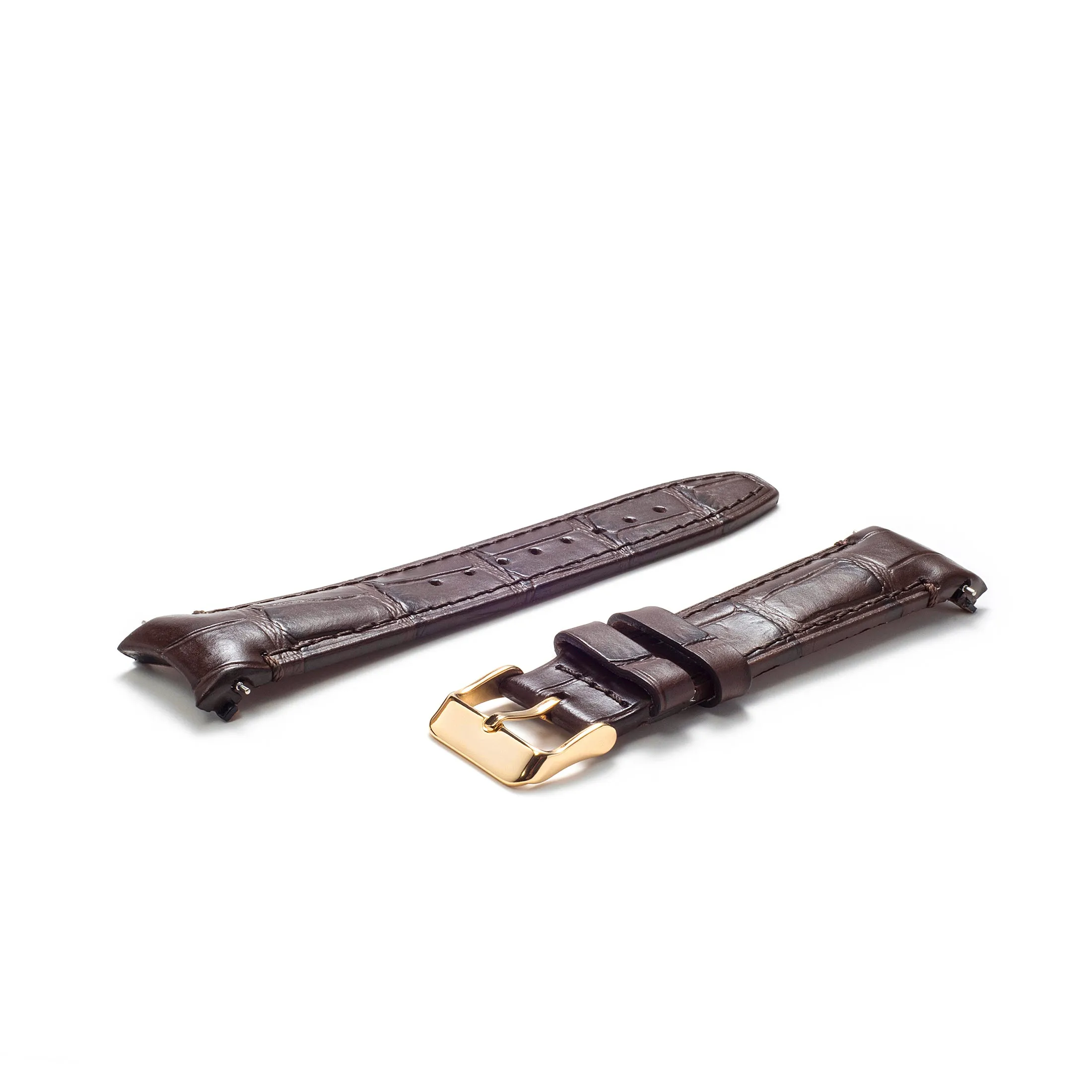 Curved End Leather Strap for Rolex Datejust (5 Digit Reference) with Tang Buckle