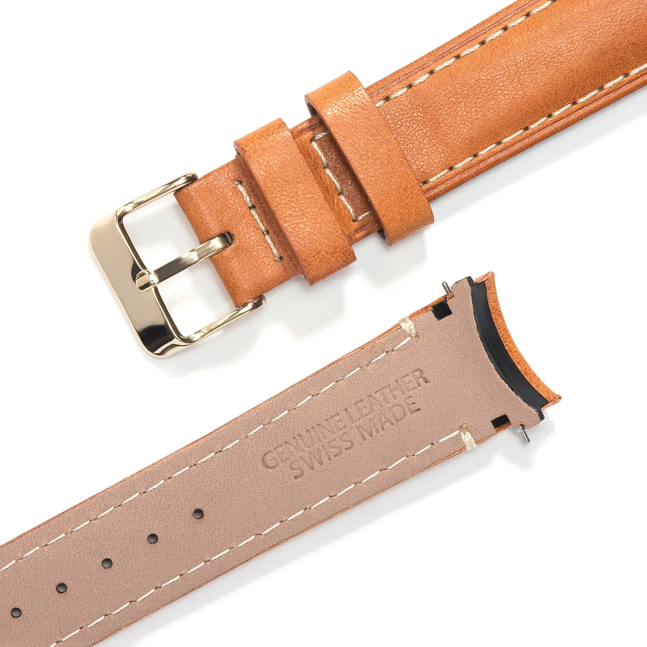 Curved End Leather Strap for Rolex Datejust (5 Digit Reference) with Tang Buckle