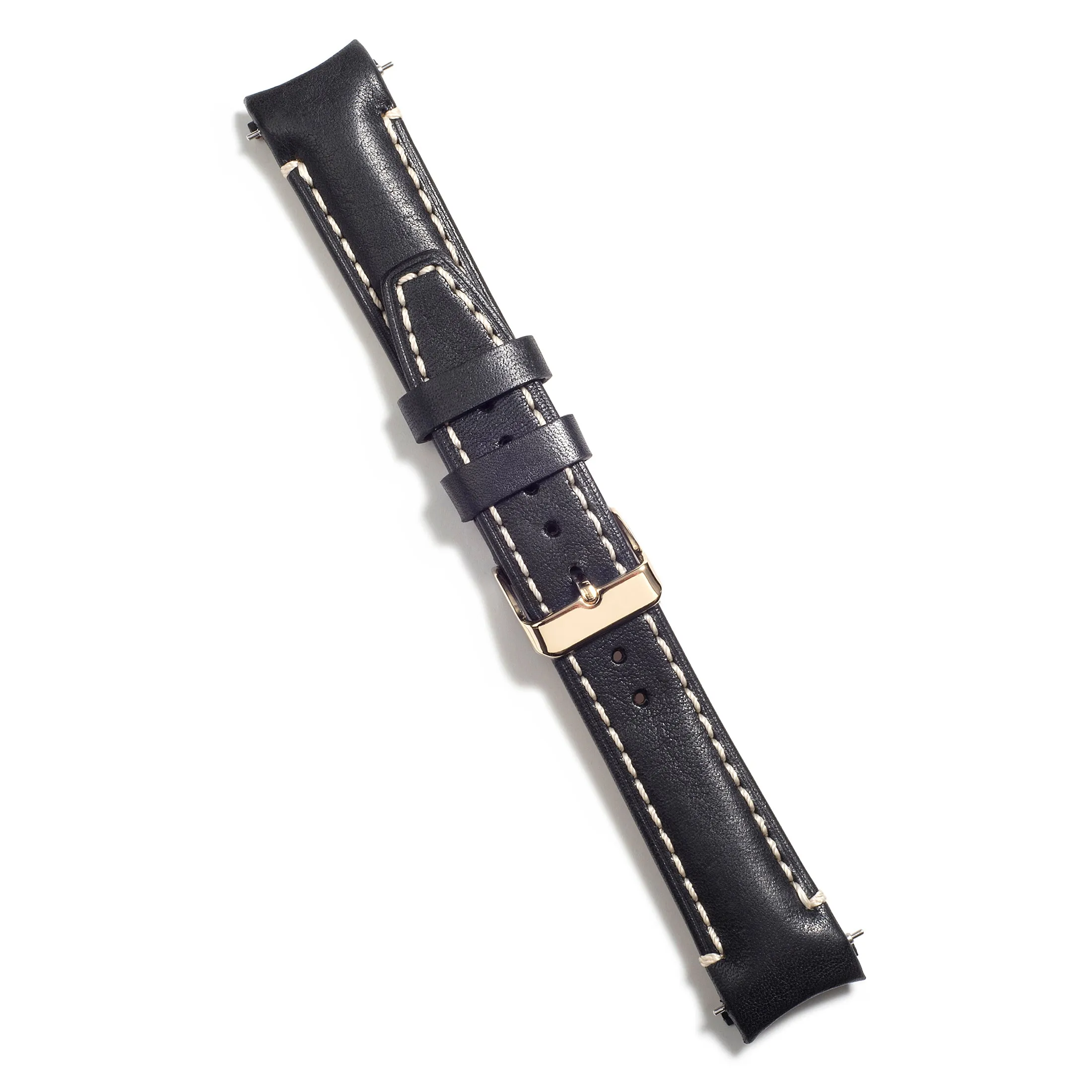 Curved End Leather Strap for Rolex Datejust (5 Digit Reference) with Tang Buckle