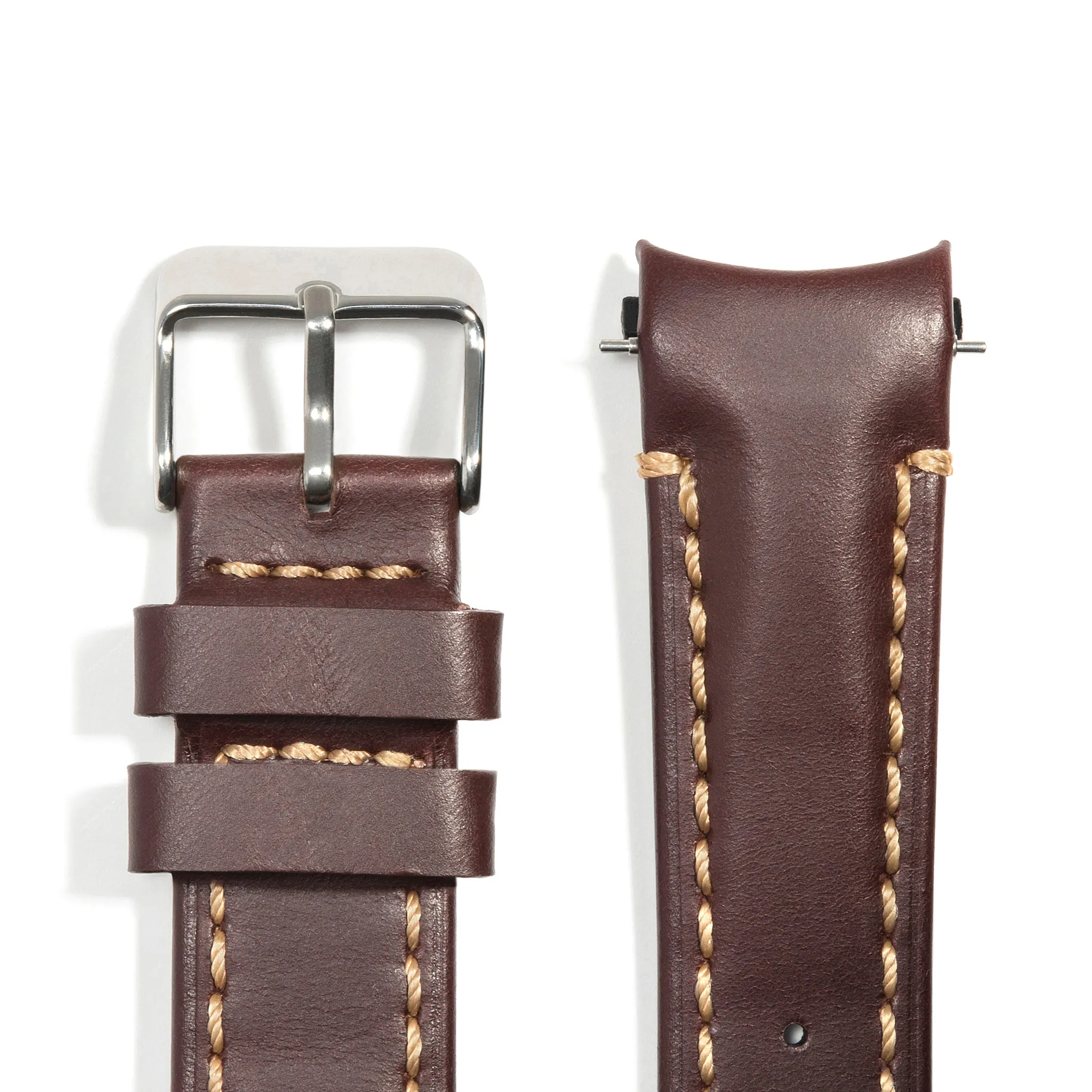 Curved End Leather Strap for Rolex Datejust (5 Digit Reference) with Tang Buckle