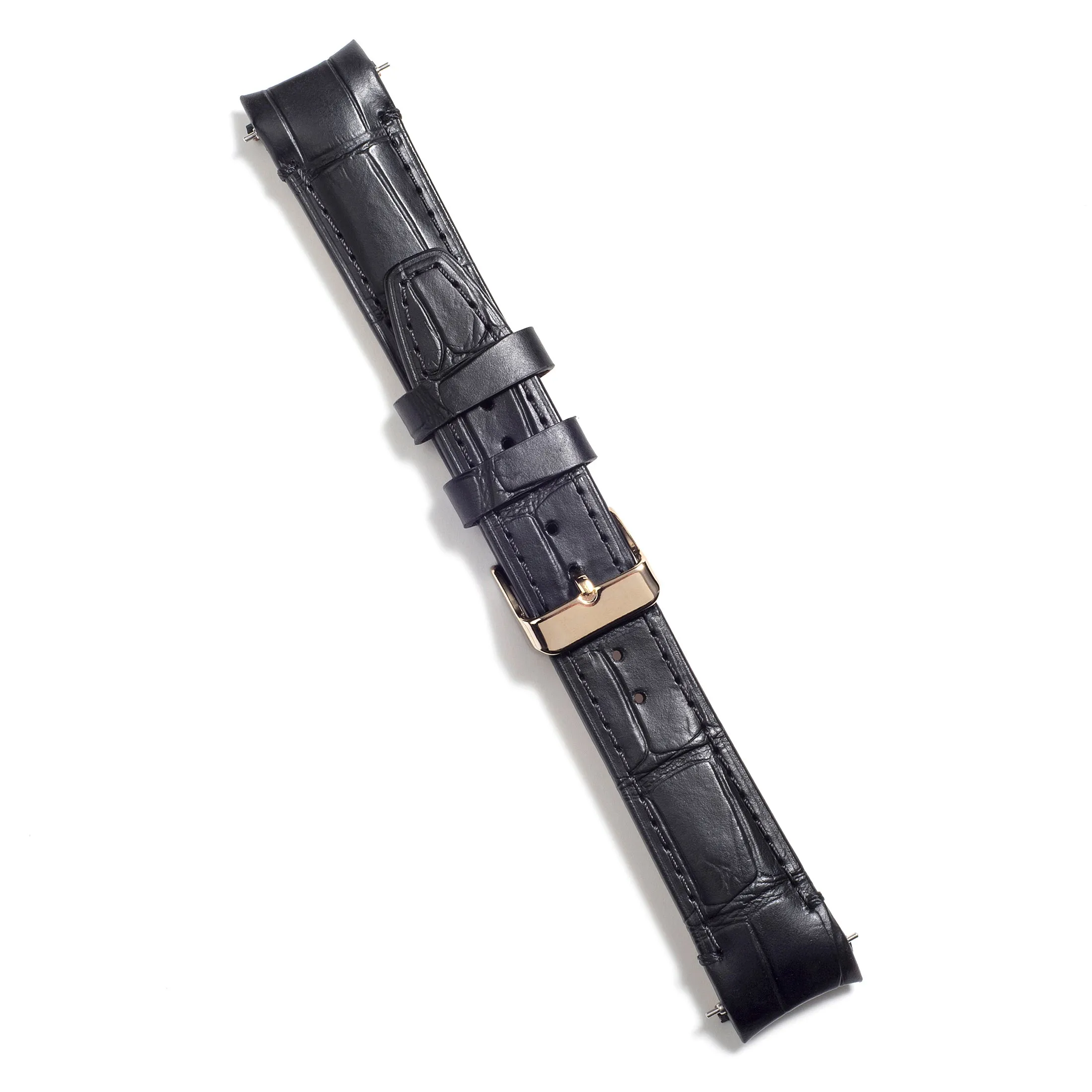 Curved End Leather Strap for Rolex Datejust (5 Digit Reference) with Tang Buckle