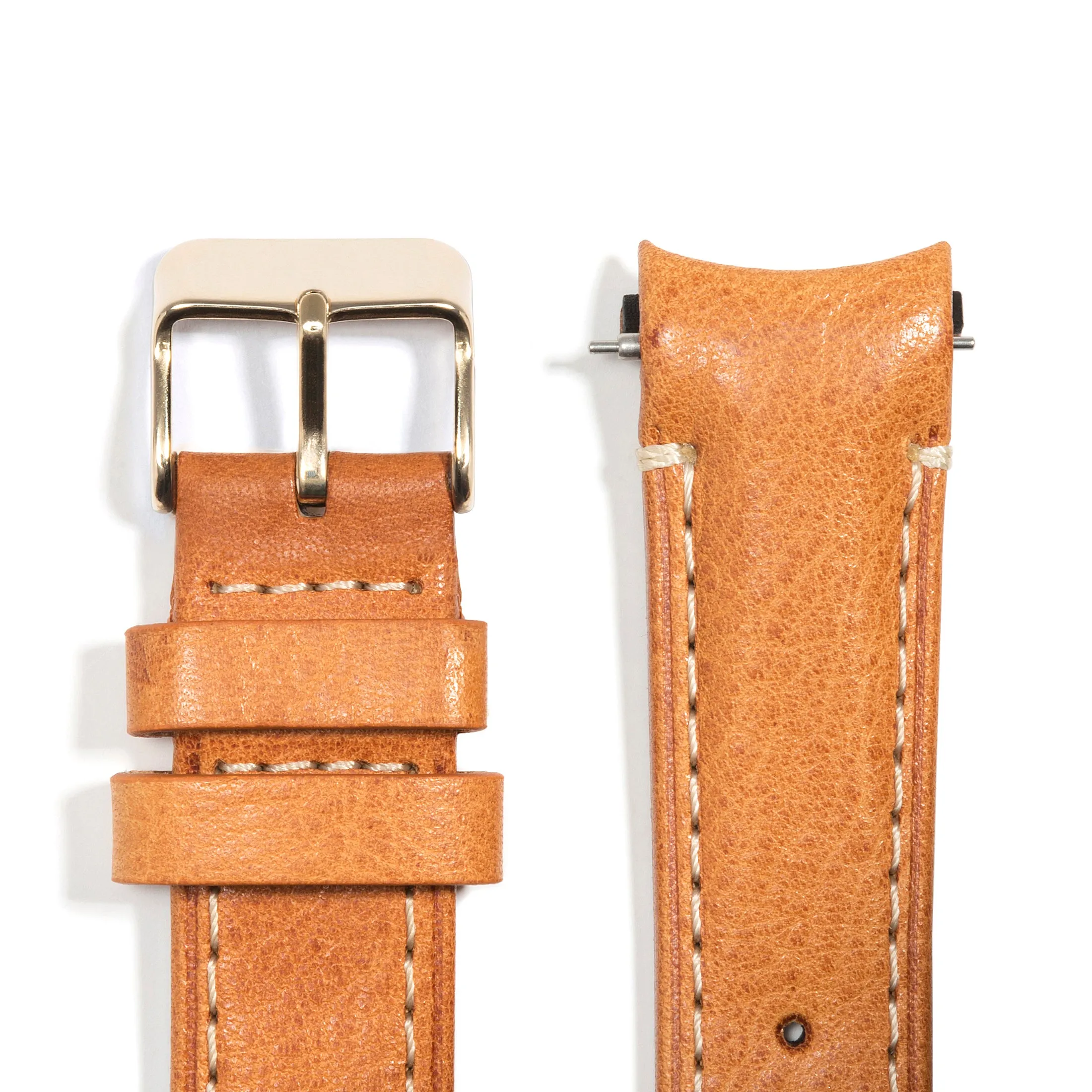 Curved End Leather Strap for Rolex Datejust (5 Digit Reference) with Tang Buckle