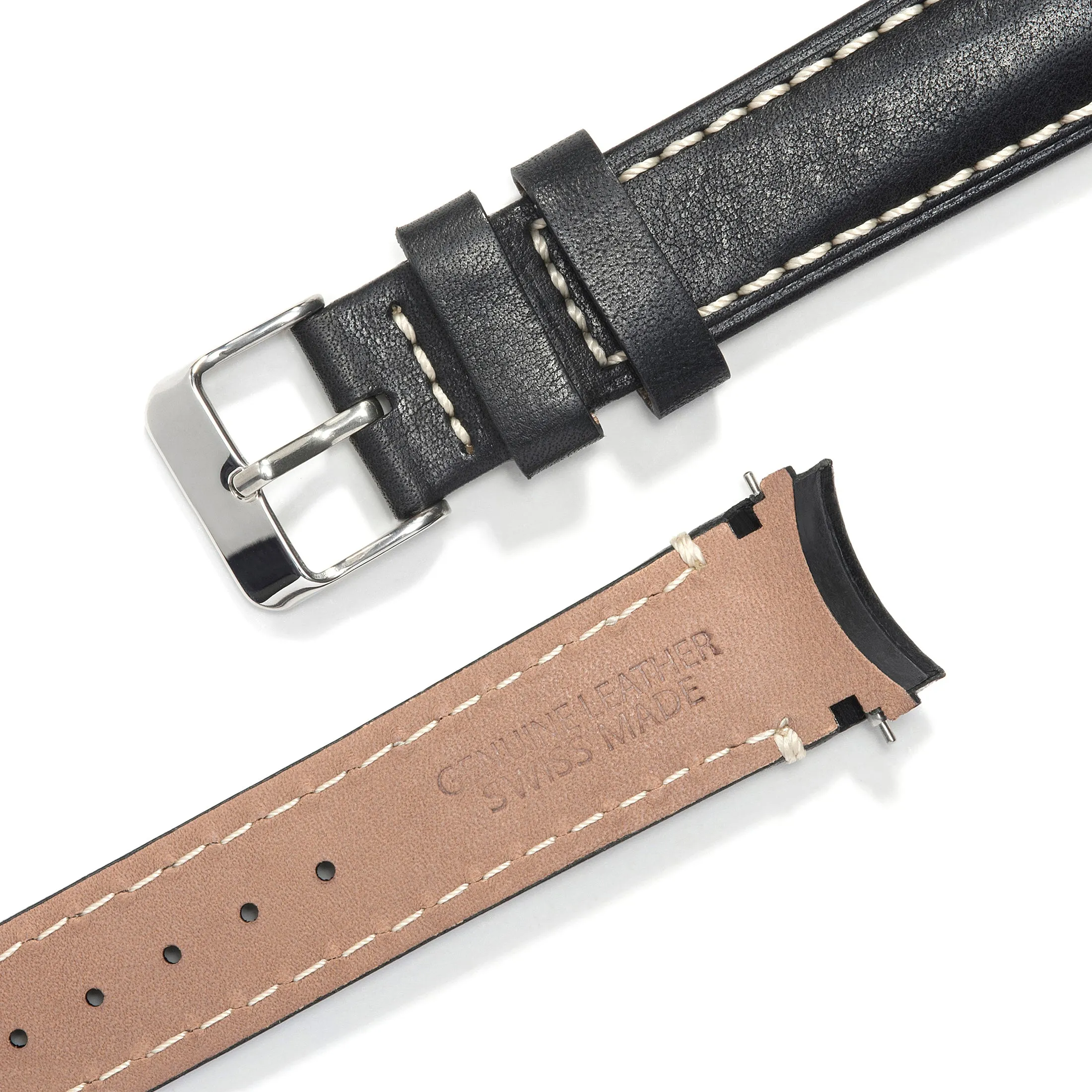 Curved End Leather Strap for Rolex Datejust (5 Digit Reference) with Tang Buckle