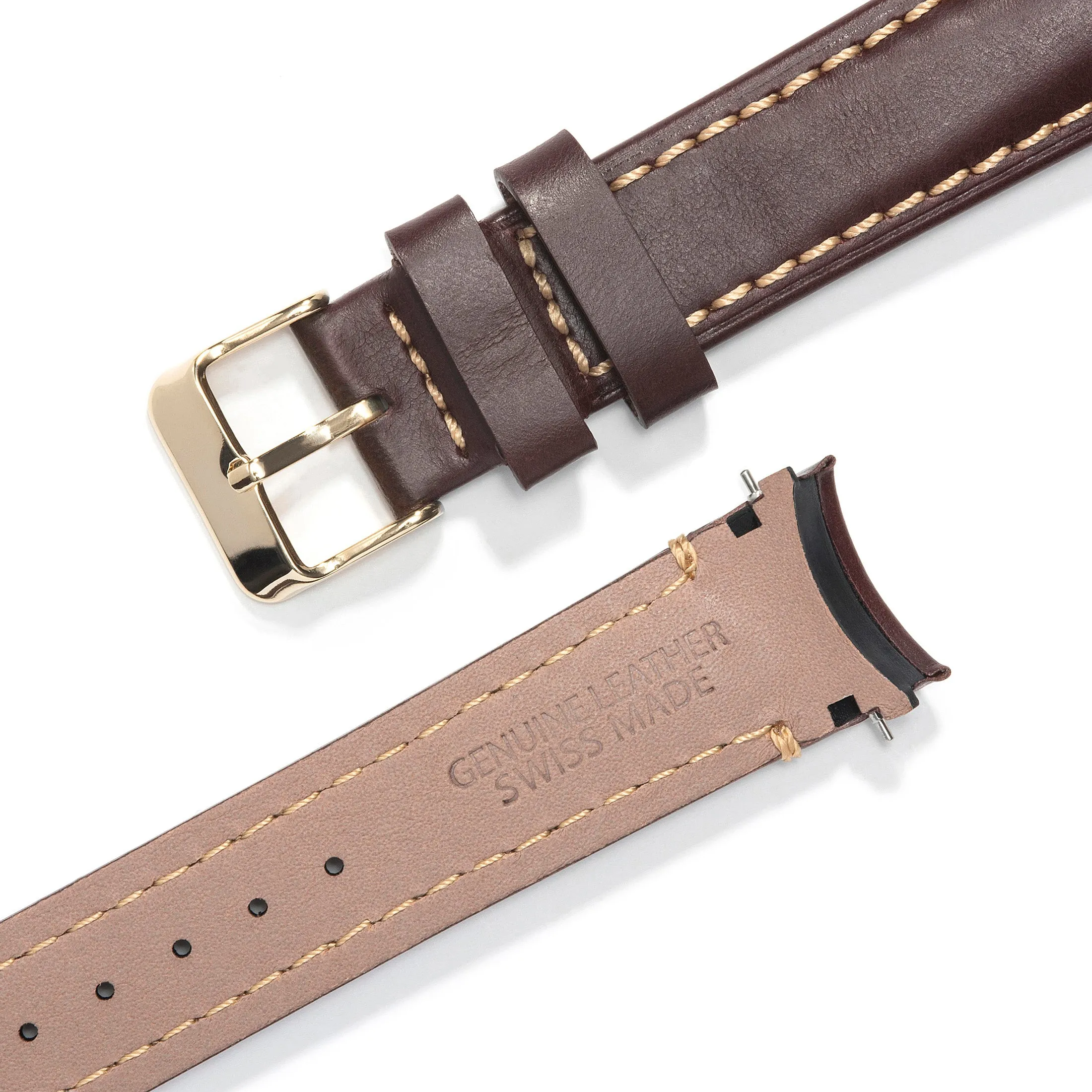 Curved End Leather Strap for Rolex Datejust (5 Digit Reference) with Tang Buckle