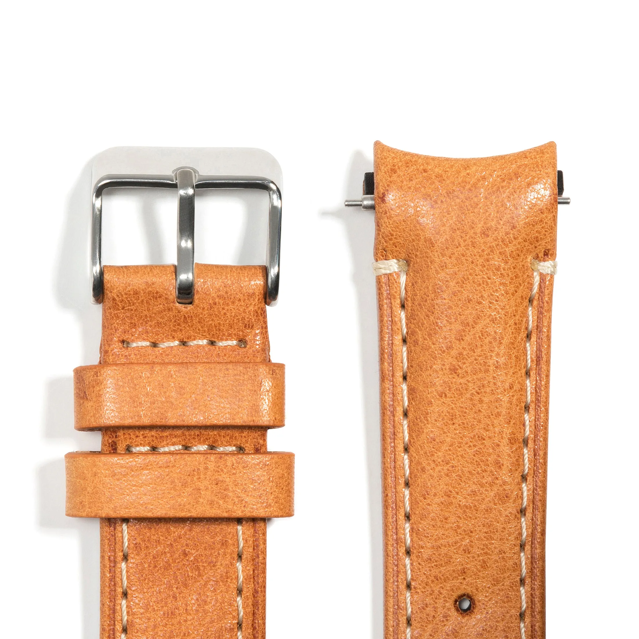 Curved End Leather Strap for Rolex Datejust (5 Digit Reference) with Tang Buckle