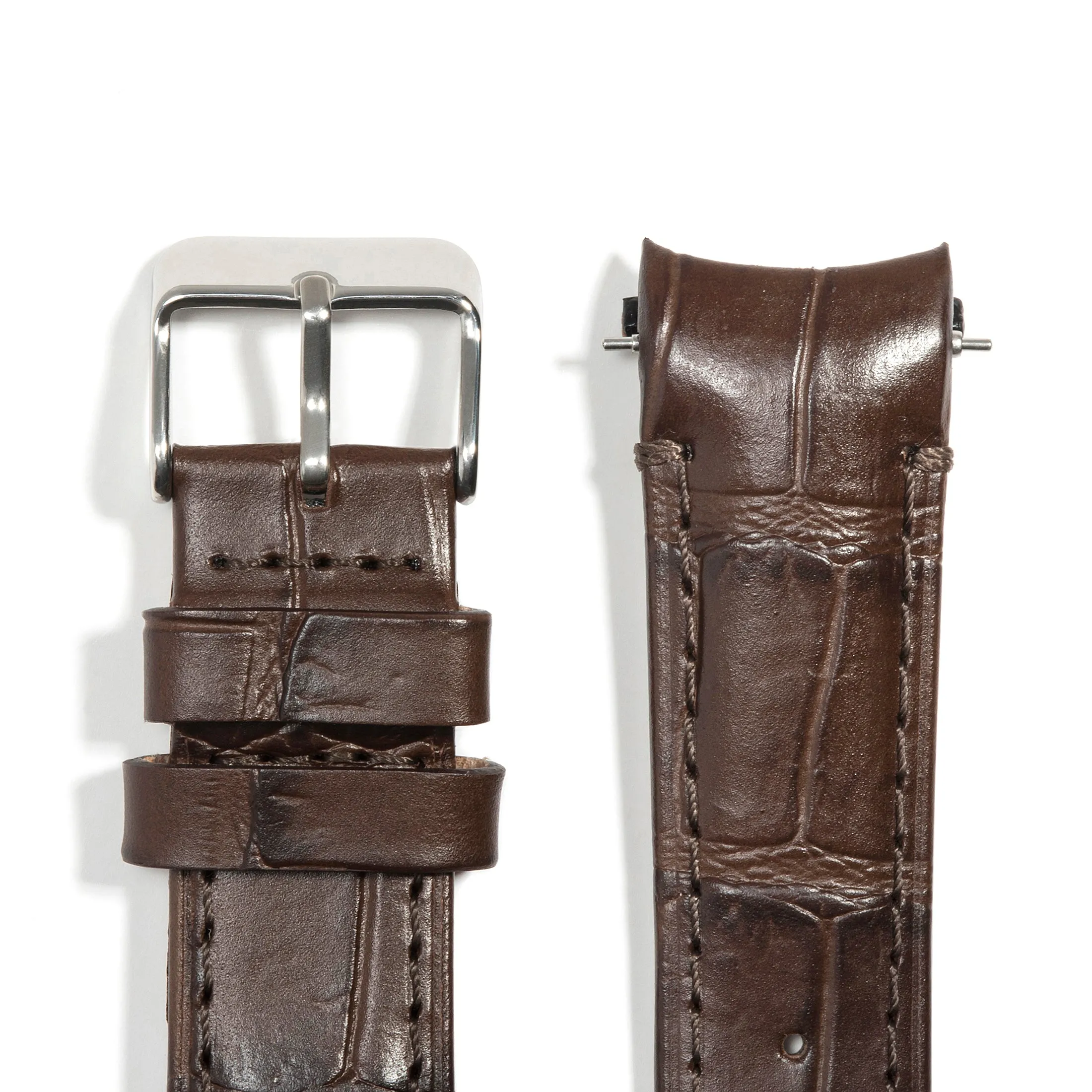 Curved End Leather Strap for Rolex Datejust (5 Digit Reference) with Tang Buckle