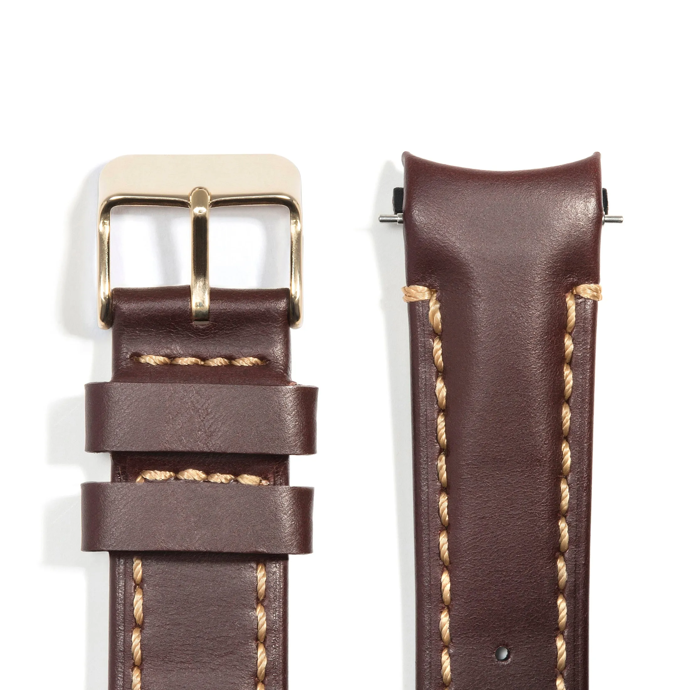 Curved End Leather Strap for Rolex Datejust (5 Digit Reference) with Tang Buckle