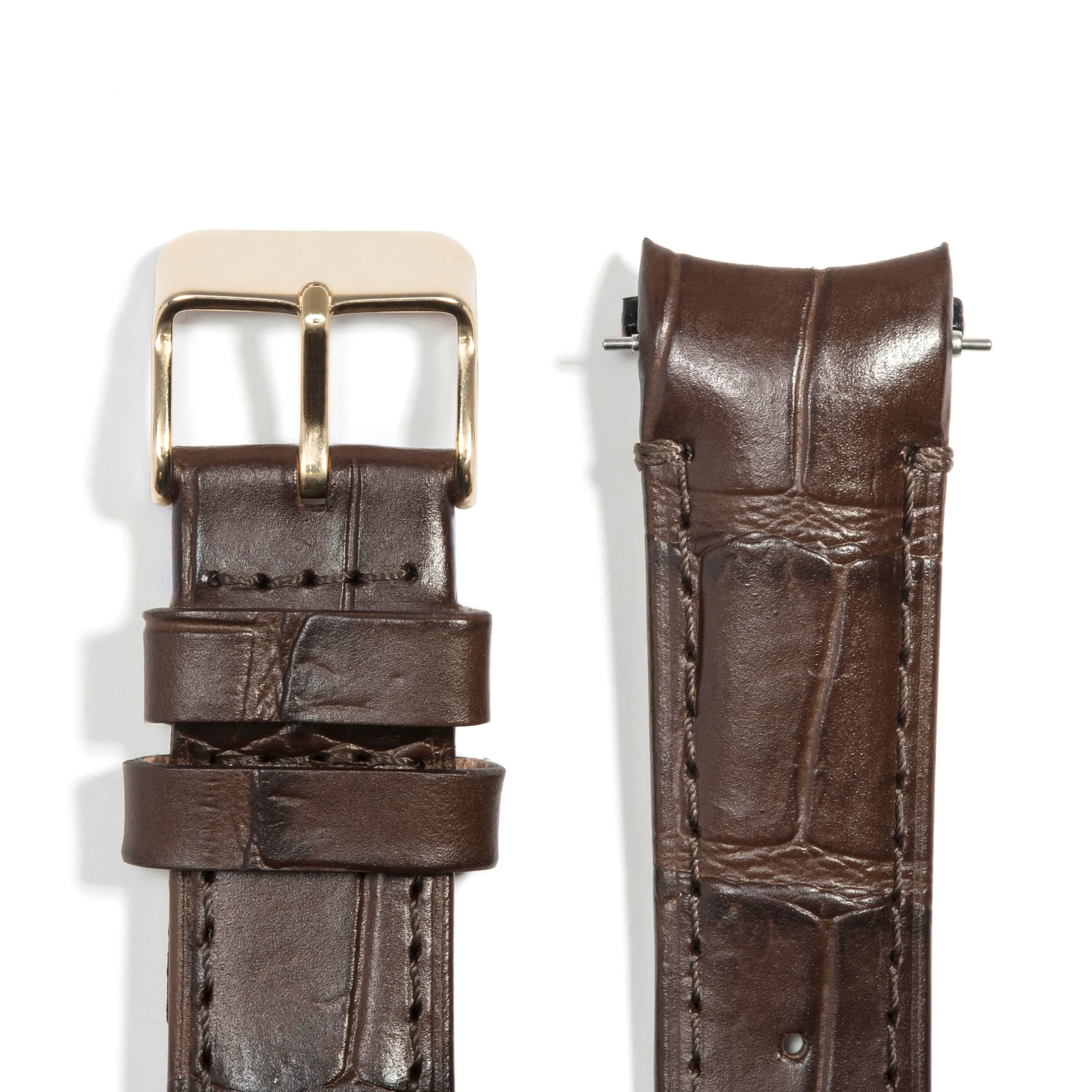 Curved End Leather Strap for Rolex Datejust (5 Digit Reference) with Tang Buckle