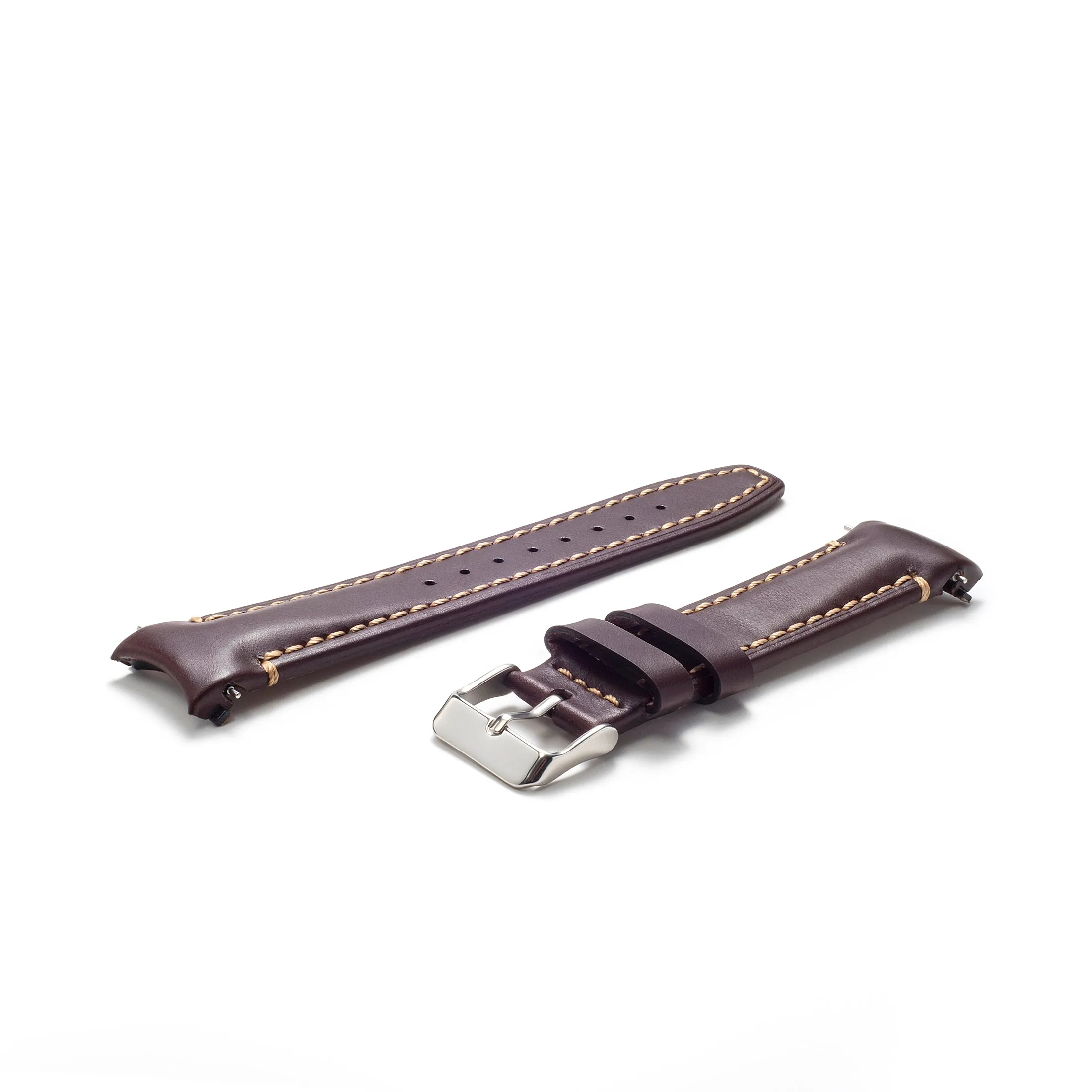 Curved End Leather Strap for Rolex Datejust (5 Digit Reference) with Tang Buckle