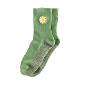 Daisy Half-Crew Grip Sock