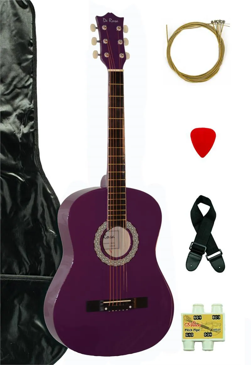 De Rosa USA 38" Acoustic Guitar Complete Package