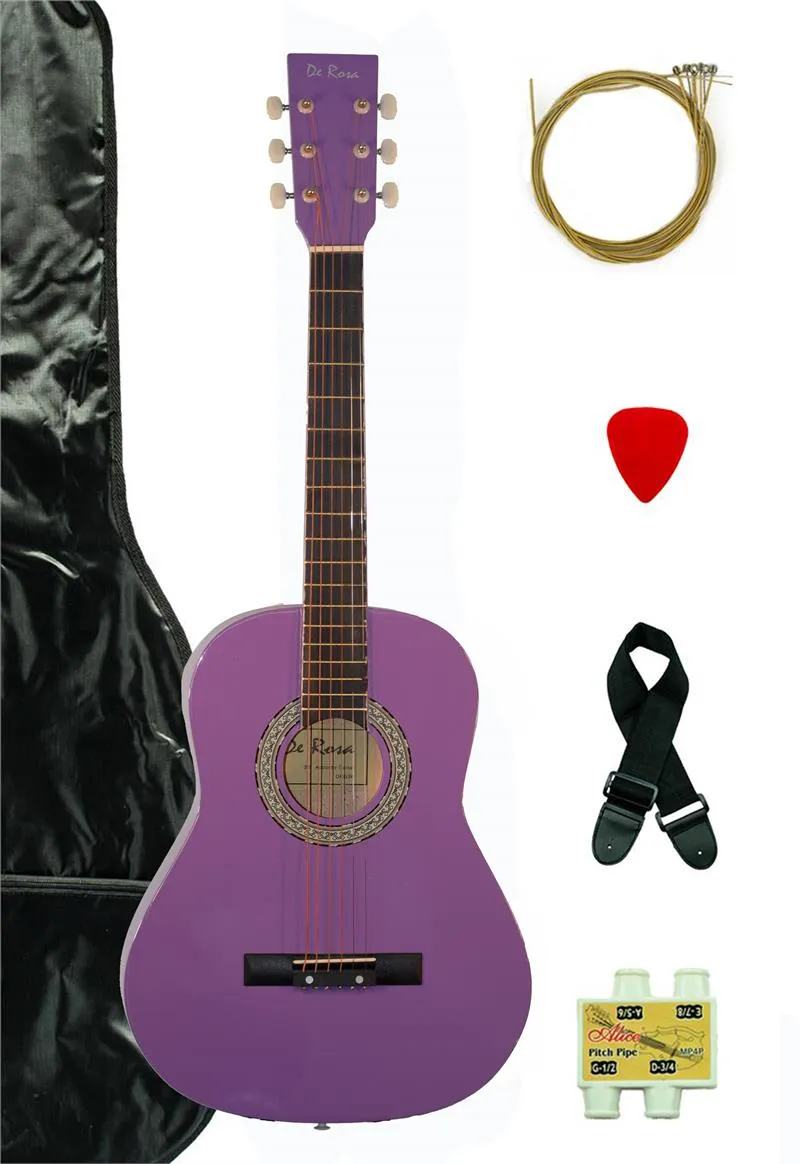 De Rosa USA 38" Acoustic Guitar Complete Package