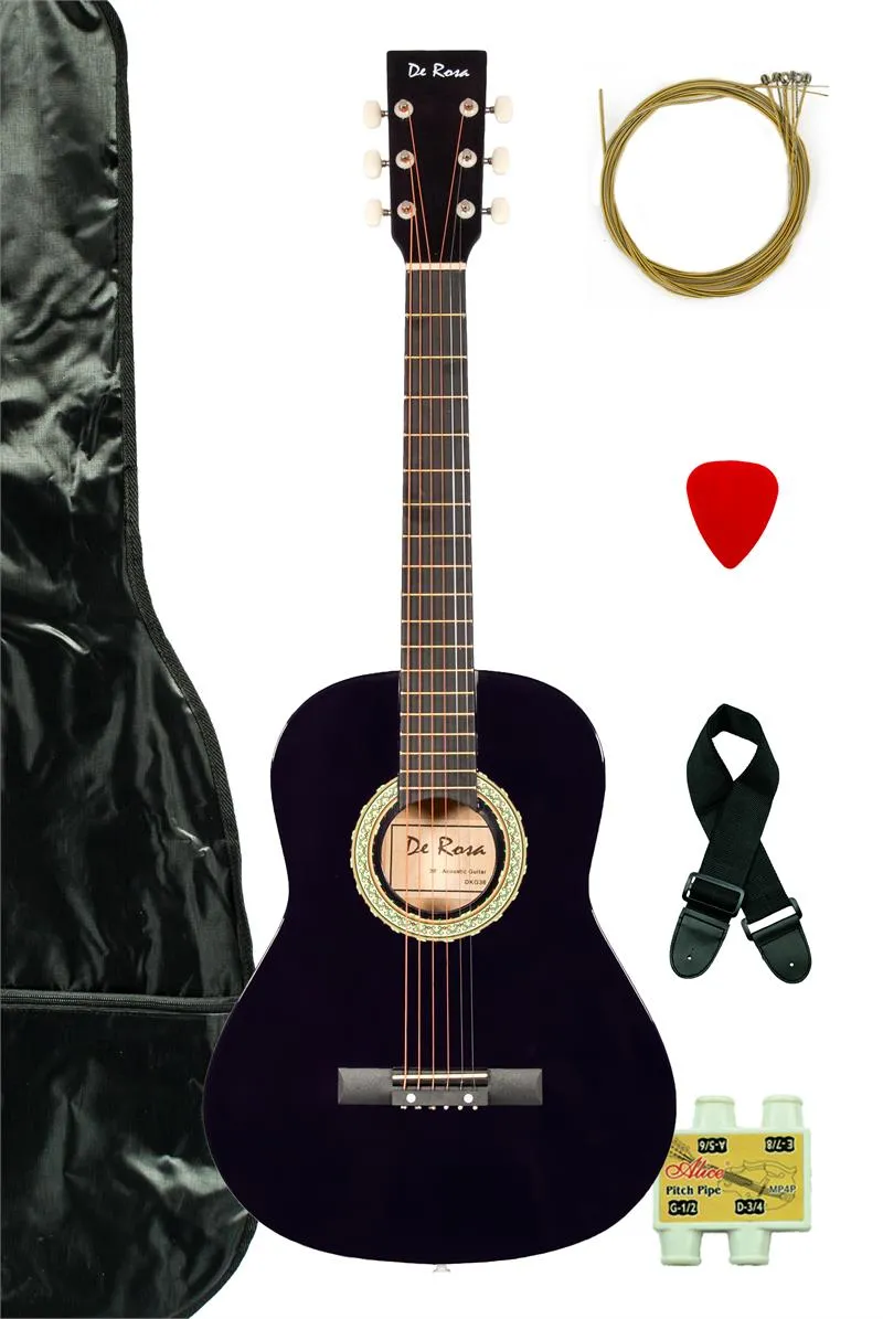De Rosa USA 38" Acoustic Guitar Complete Package