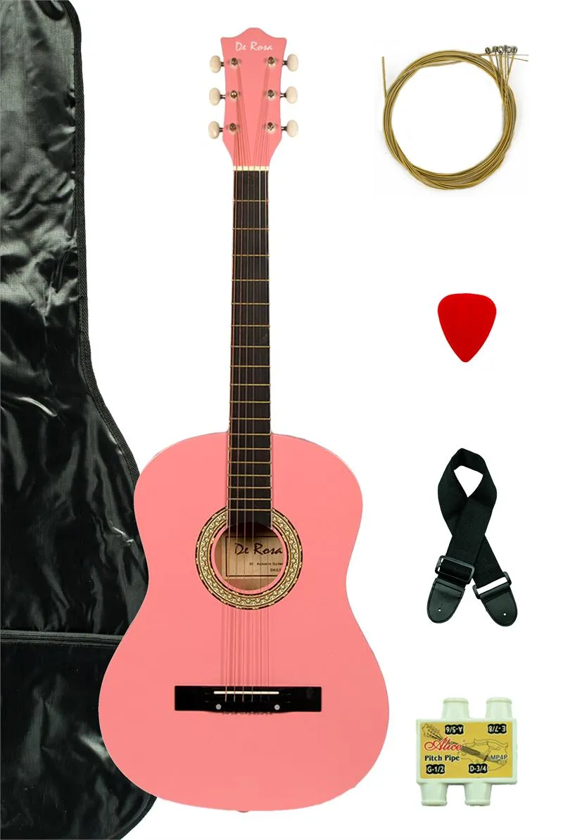 De Rosa USA 38" Acoustic Guitar Complete Package