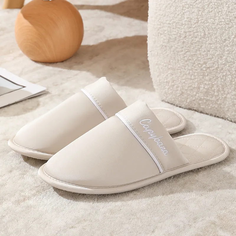 Elegant Japanese Style Silk Indoor Slippers, Comfortable Couple Slippers, Anti-Slip Office Slippers