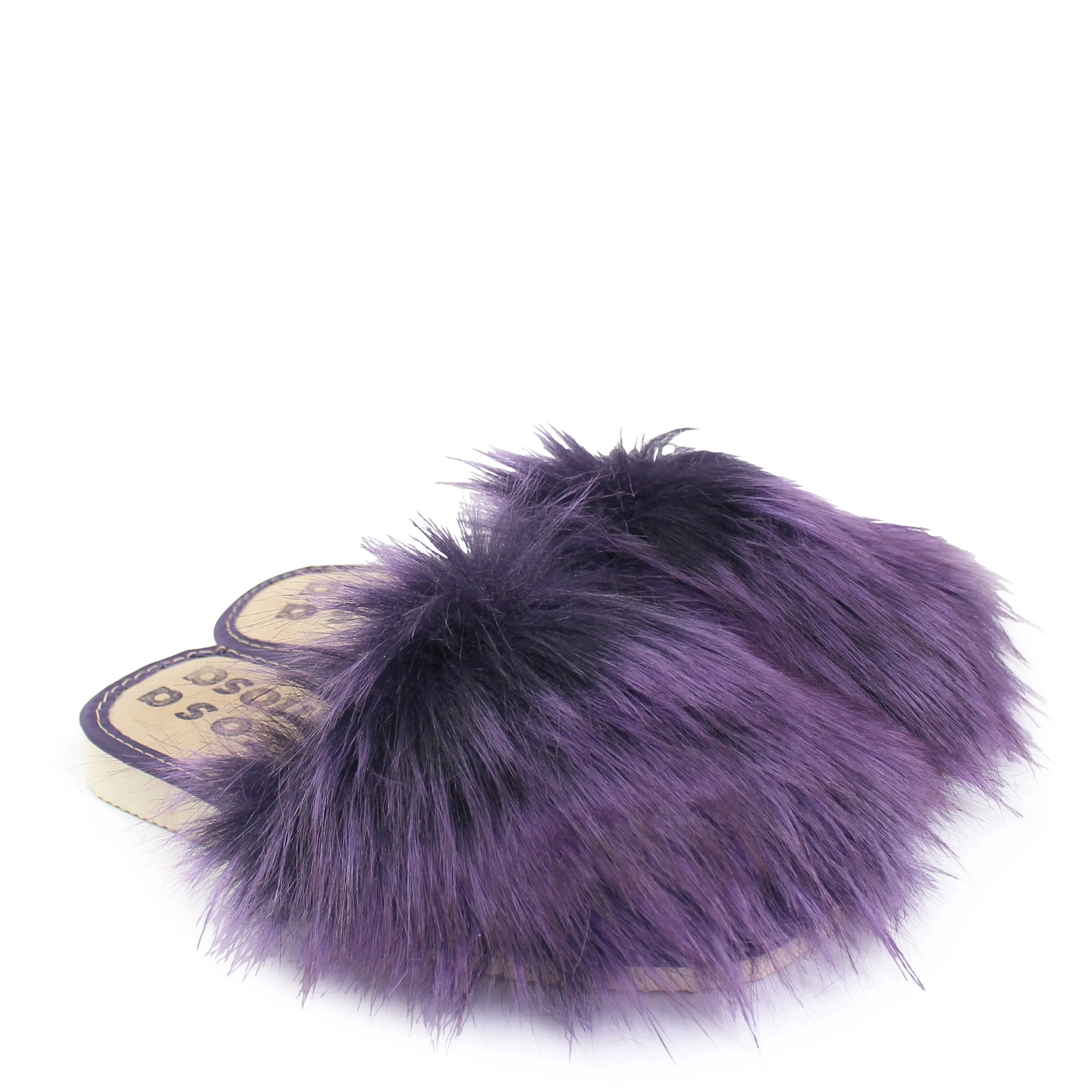 Faux Fur Slippers   Purple