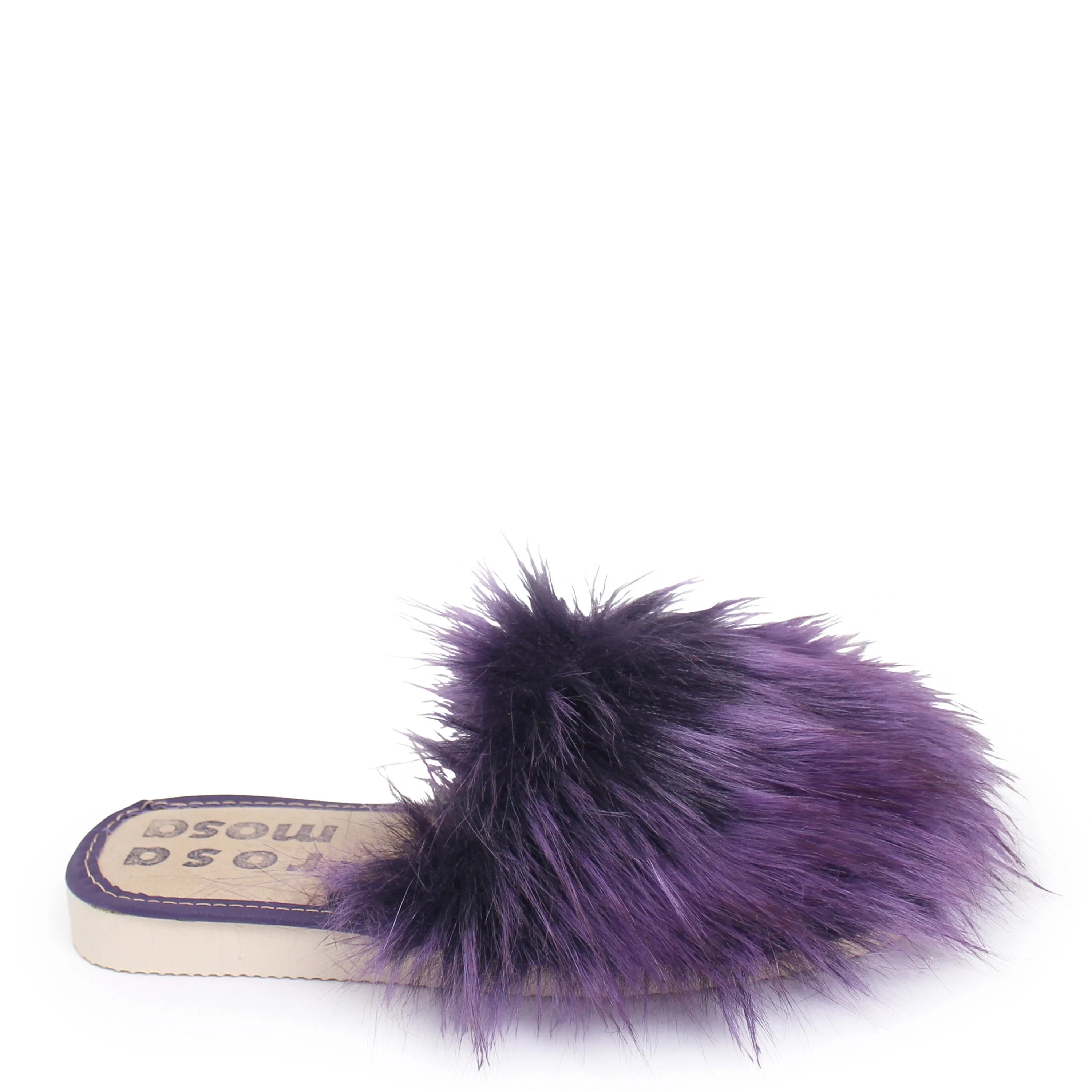 Faux Fur Slippers   Purple