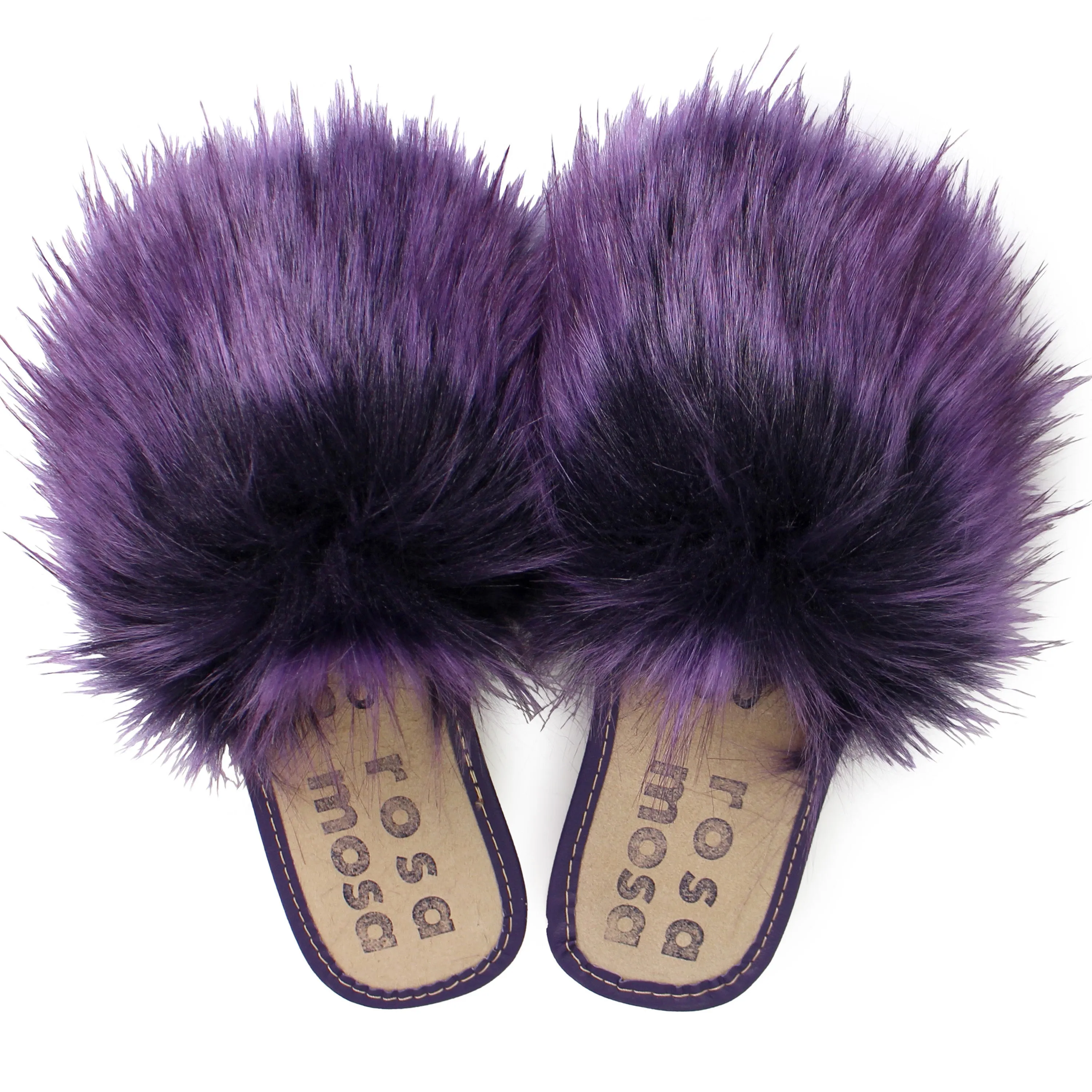 Faux Fur Slippers   Purple