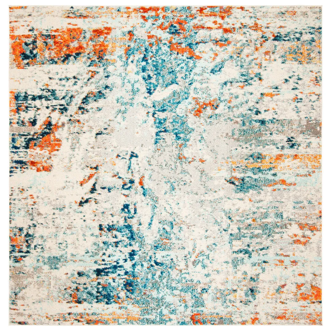 Felty Abstract Cream/Orange/Blue Rug Langley Street® Rug Size: Square 6'7"